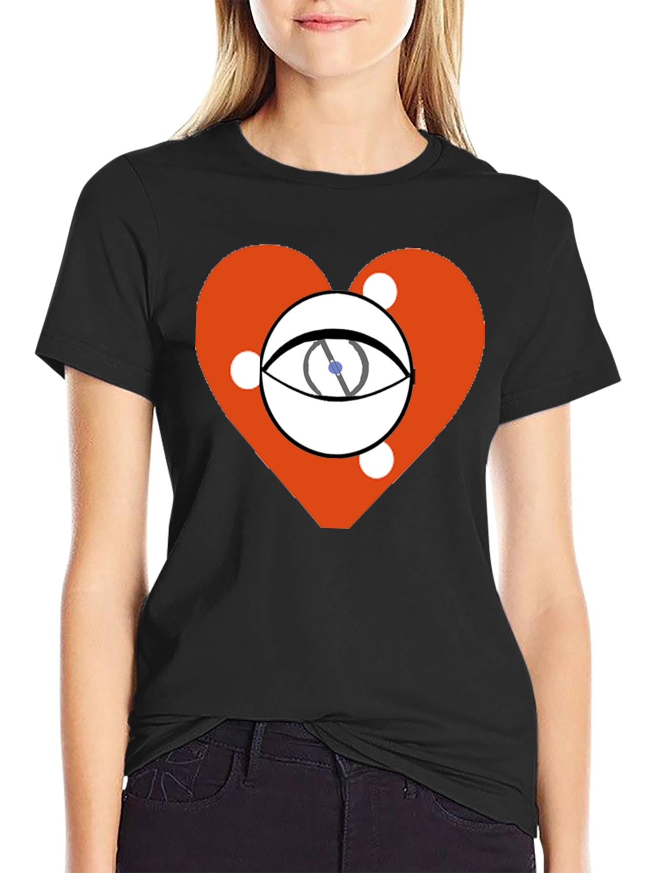 Black Eye Heart Graphic Black Tee view 2