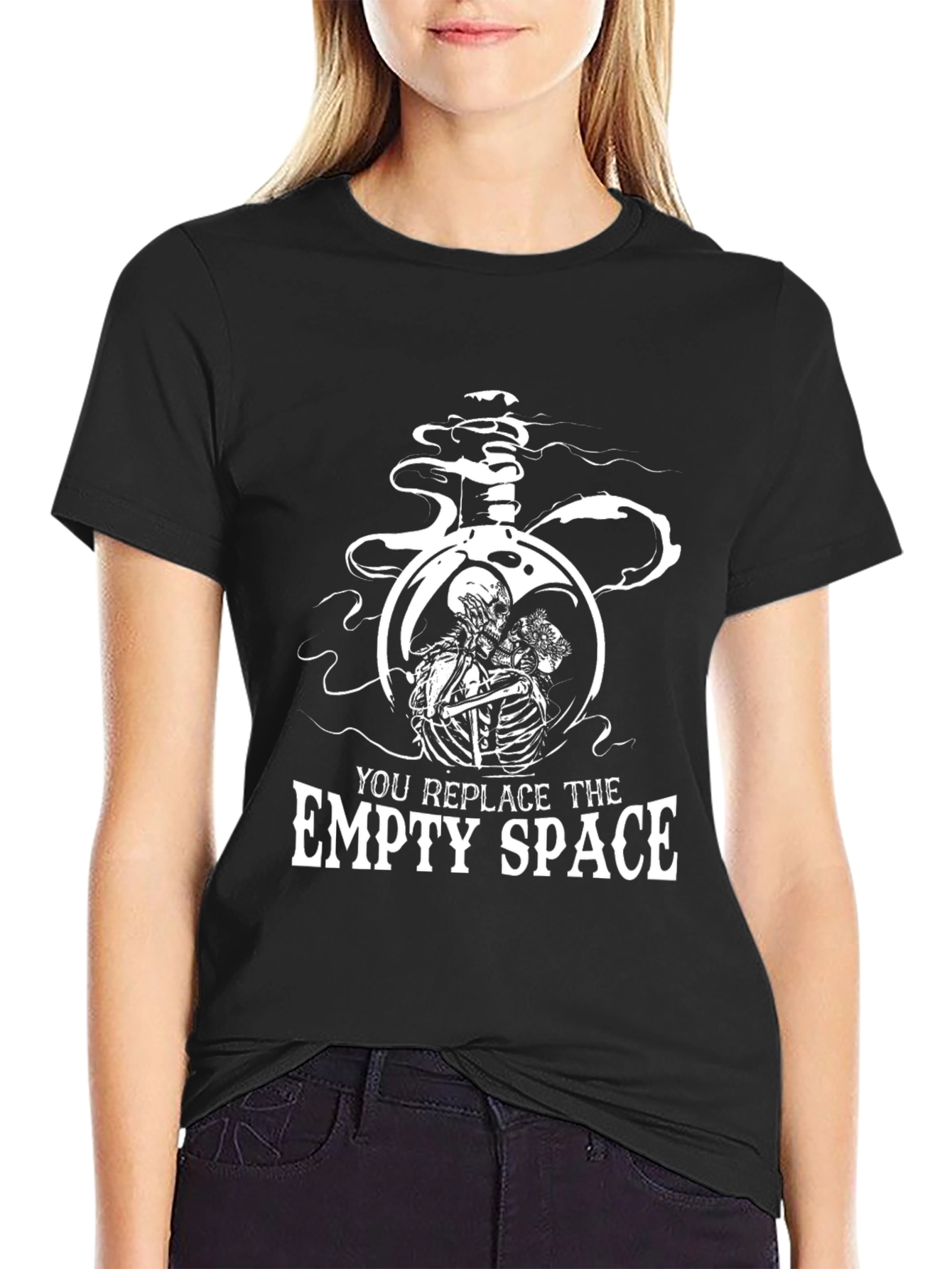 Black You Replace The Empty Space Graphic T-Shirt view 2