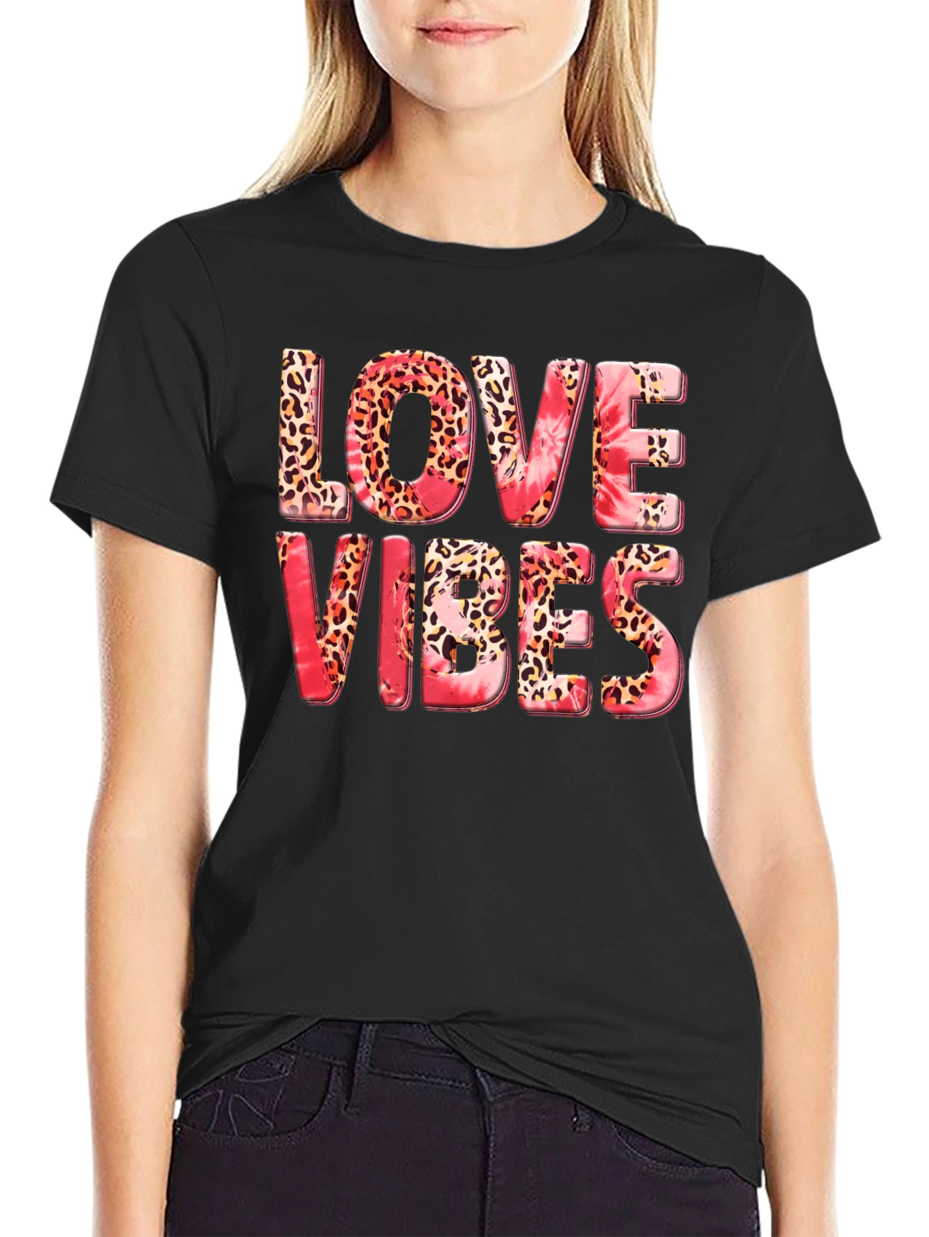 Black Love Vibes Graphic T-Shirt - Stylish Casual Tee view 2