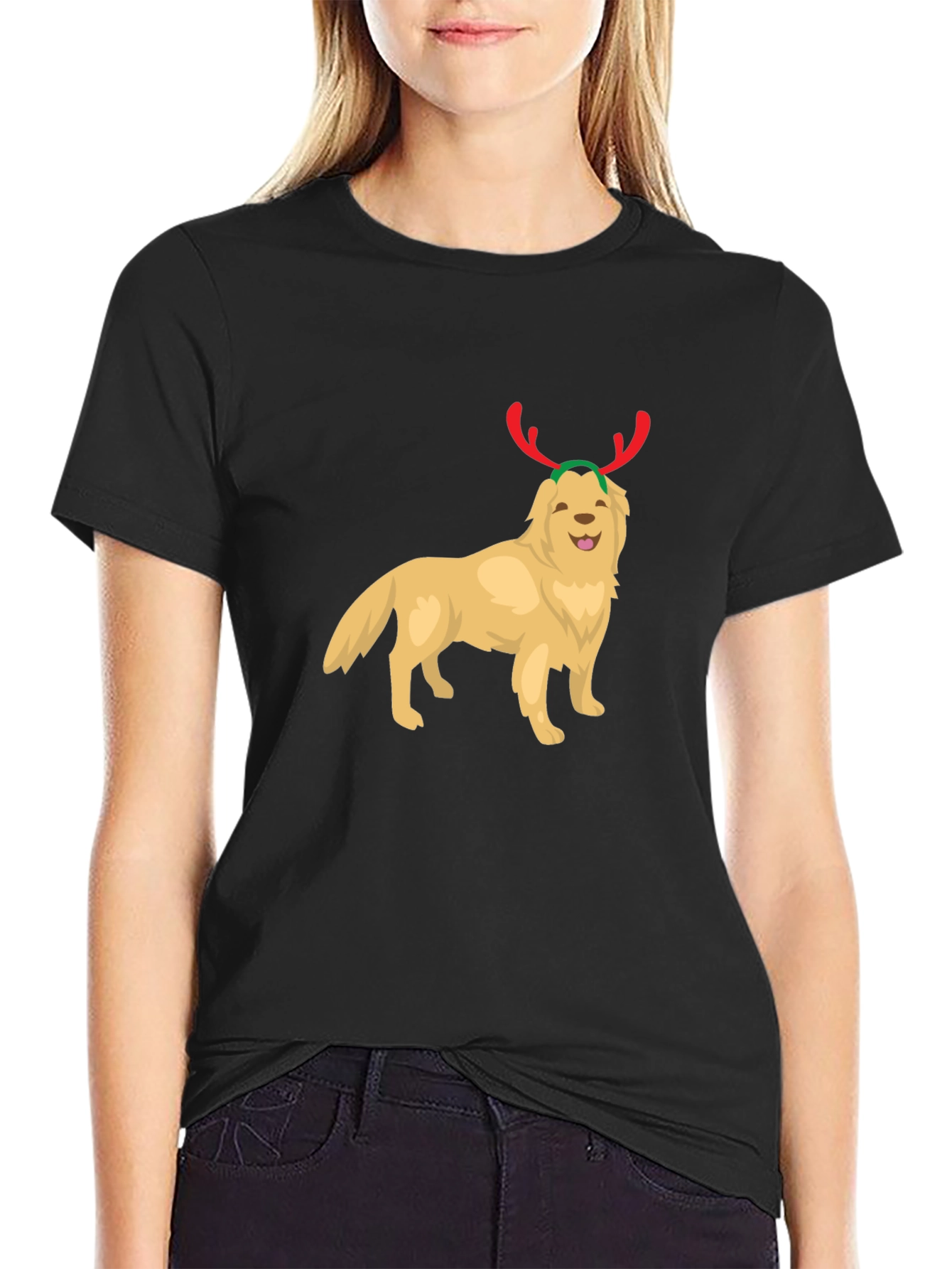 Black Festive Dog Graphic Tee view 2