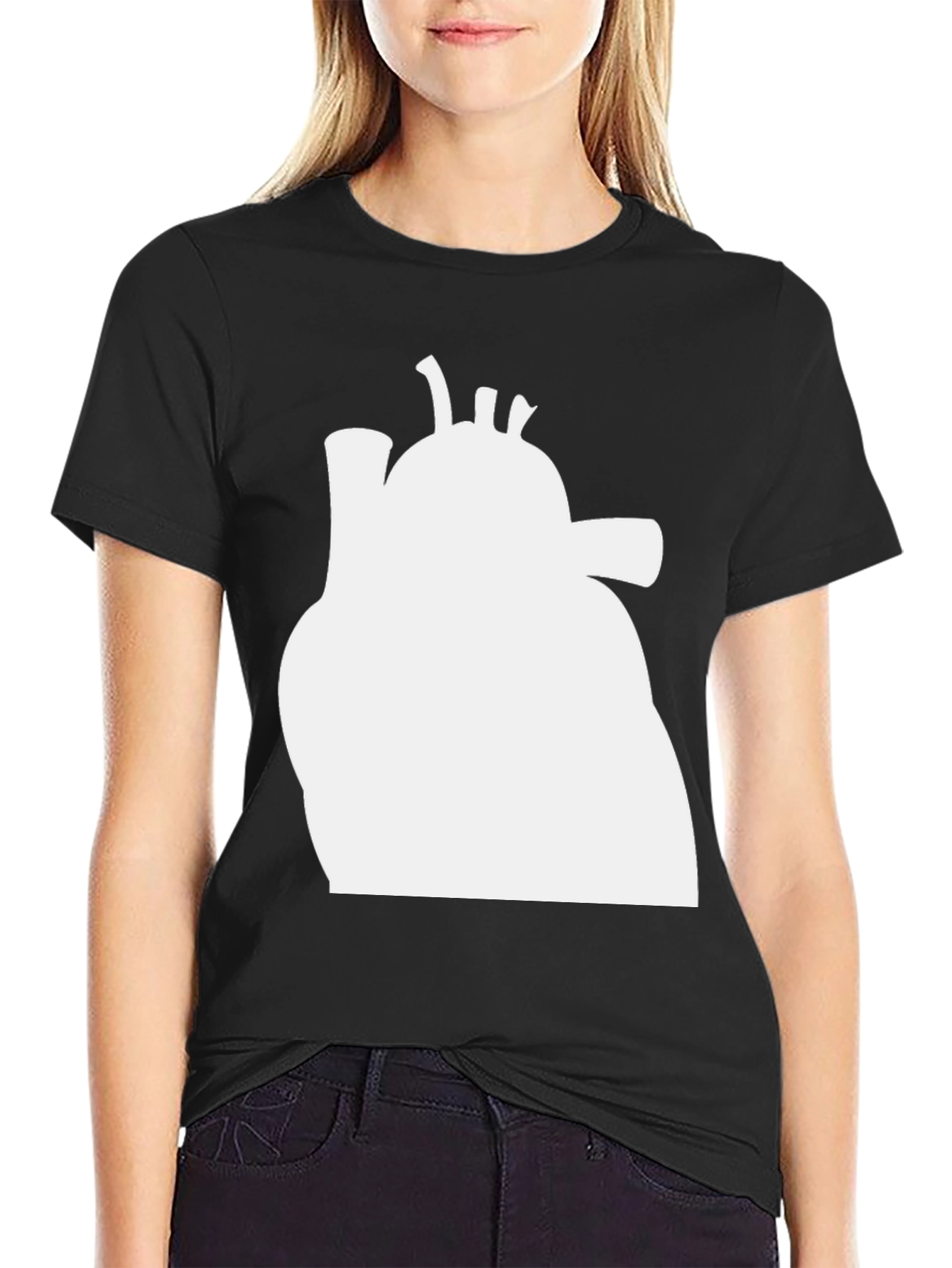 Black Anatomical Heart Graphic Tee - Stylish & Unique Design view 2