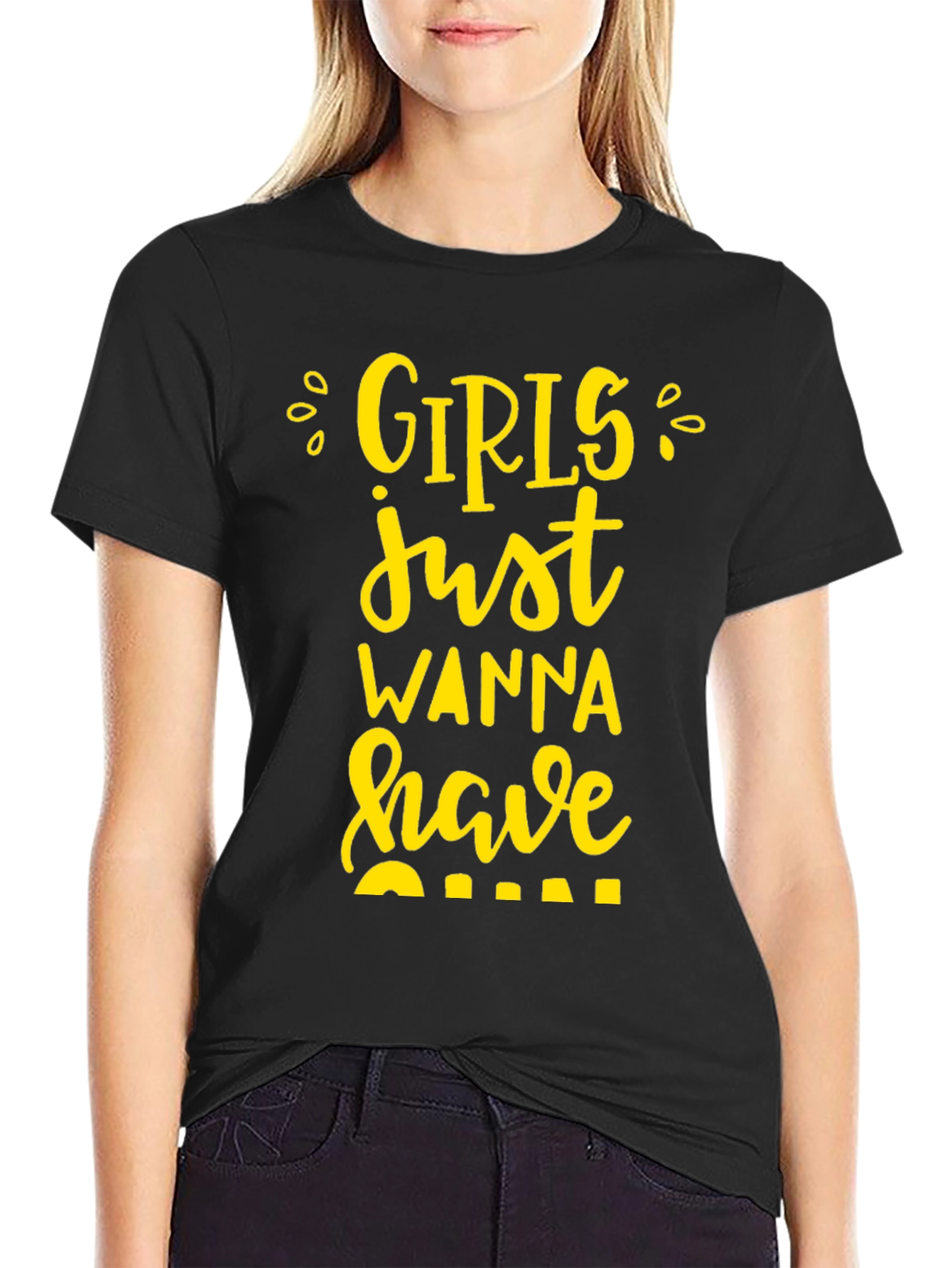 Black Girls Just Wanna Have Fun Black T-Shirt view 2