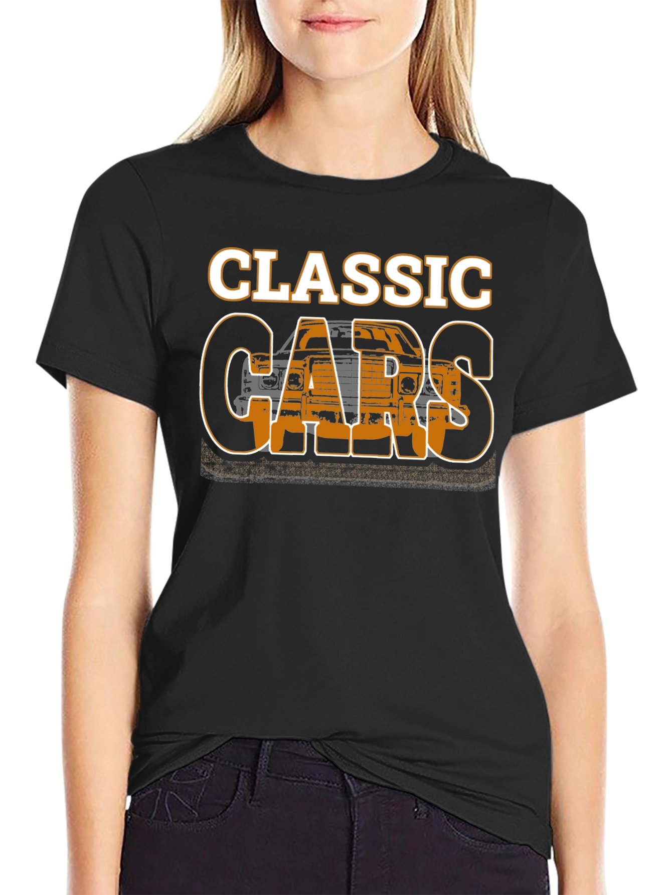 Black Classic Cars Graphic T-Shirt - Black view 2