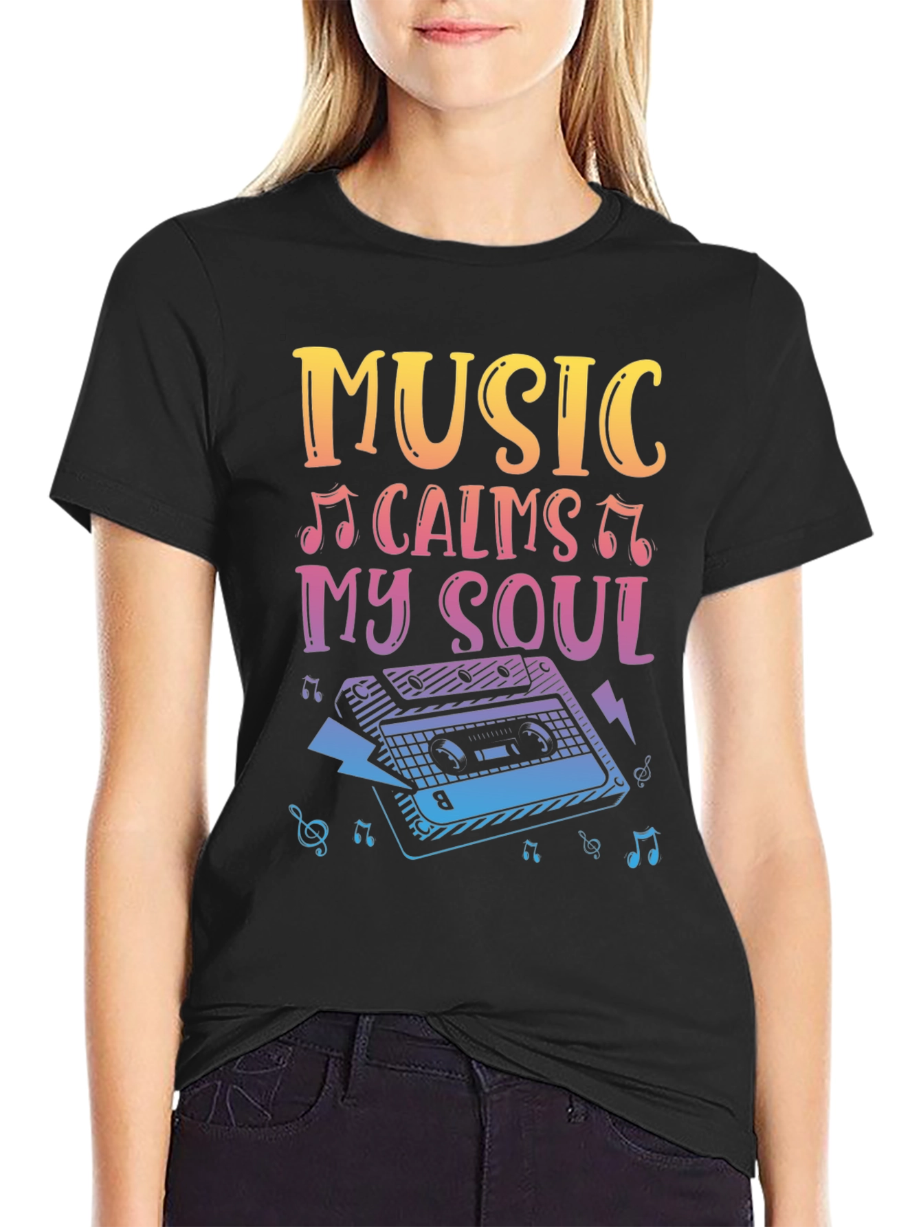 Black Music Calms My Soul T-Shirt view 2