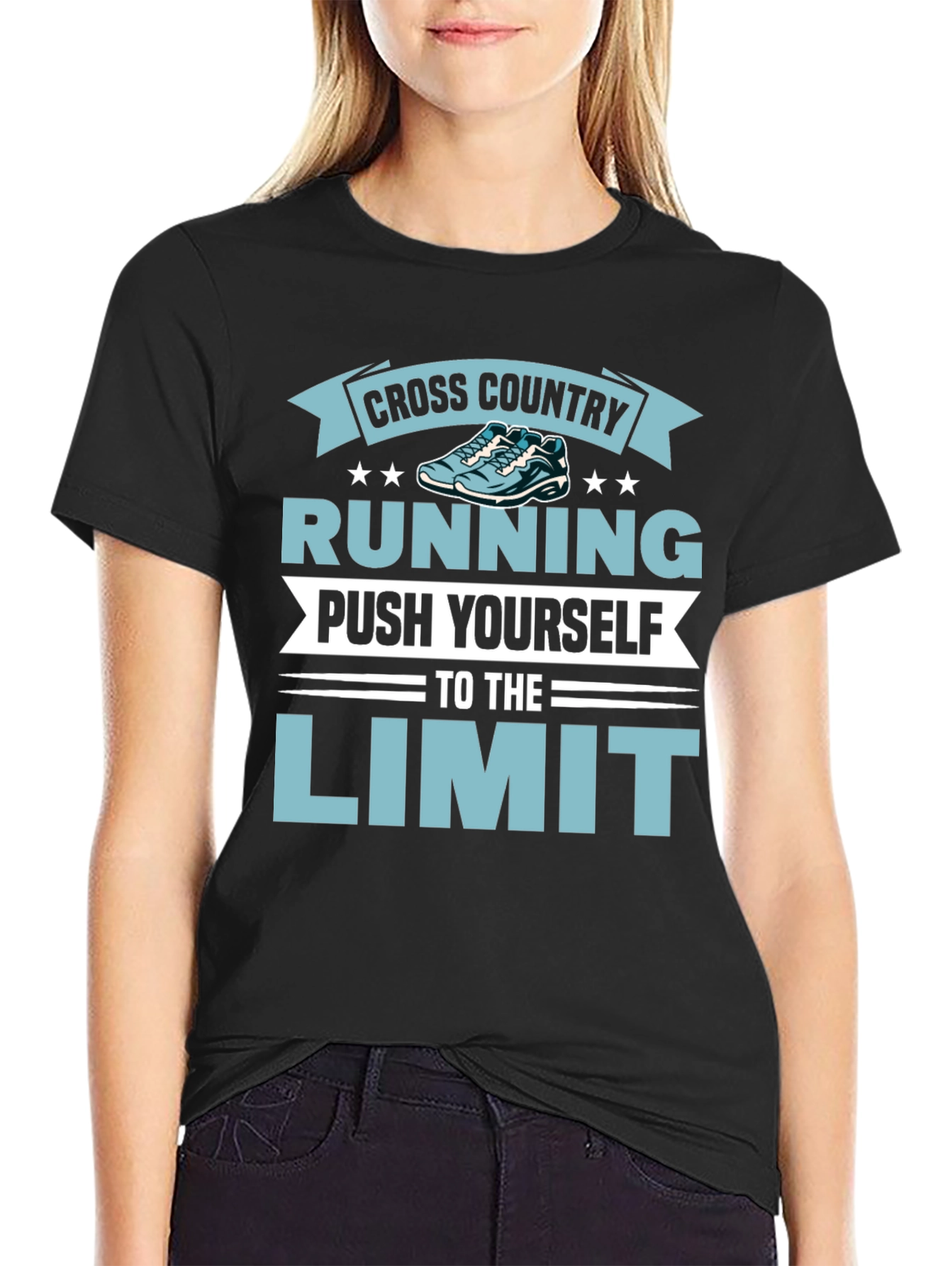 Black Cross Country Running Graphic Tee view 2
