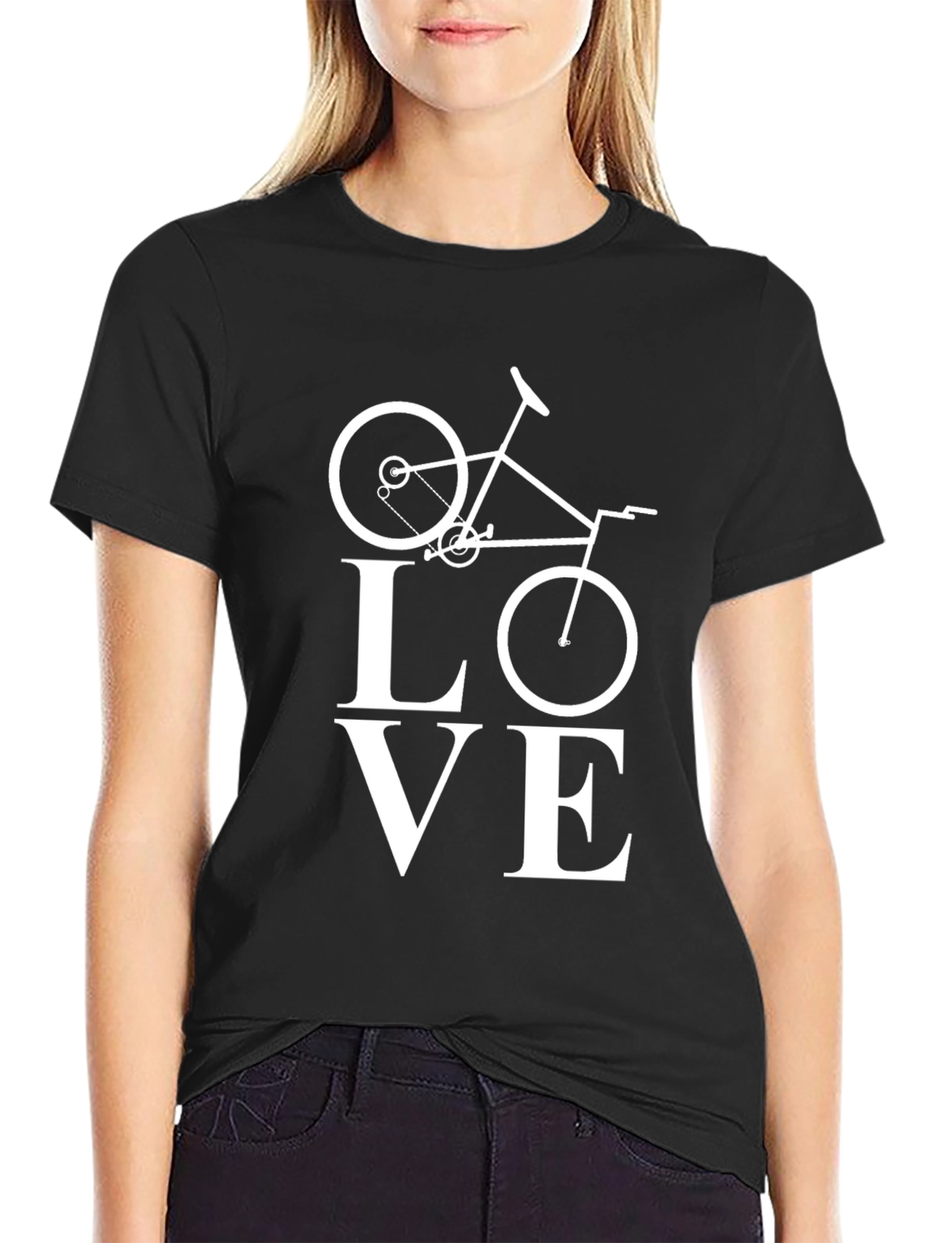 Black Love Cycling T-Shirt - Stylish Bicycle Graphic Tee view 2