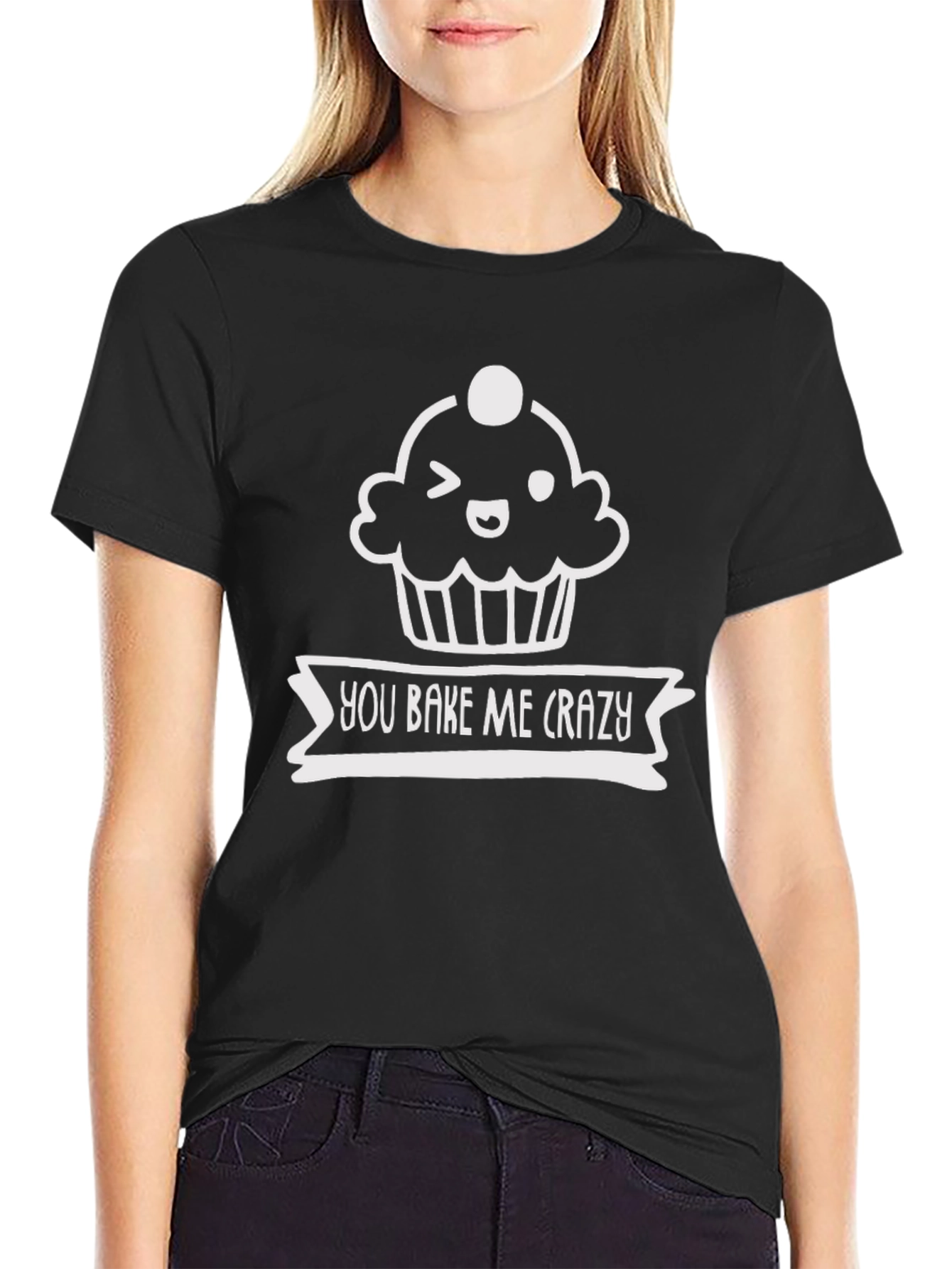 Black You Bake Me Crazy Funny Graphic Tee view 2