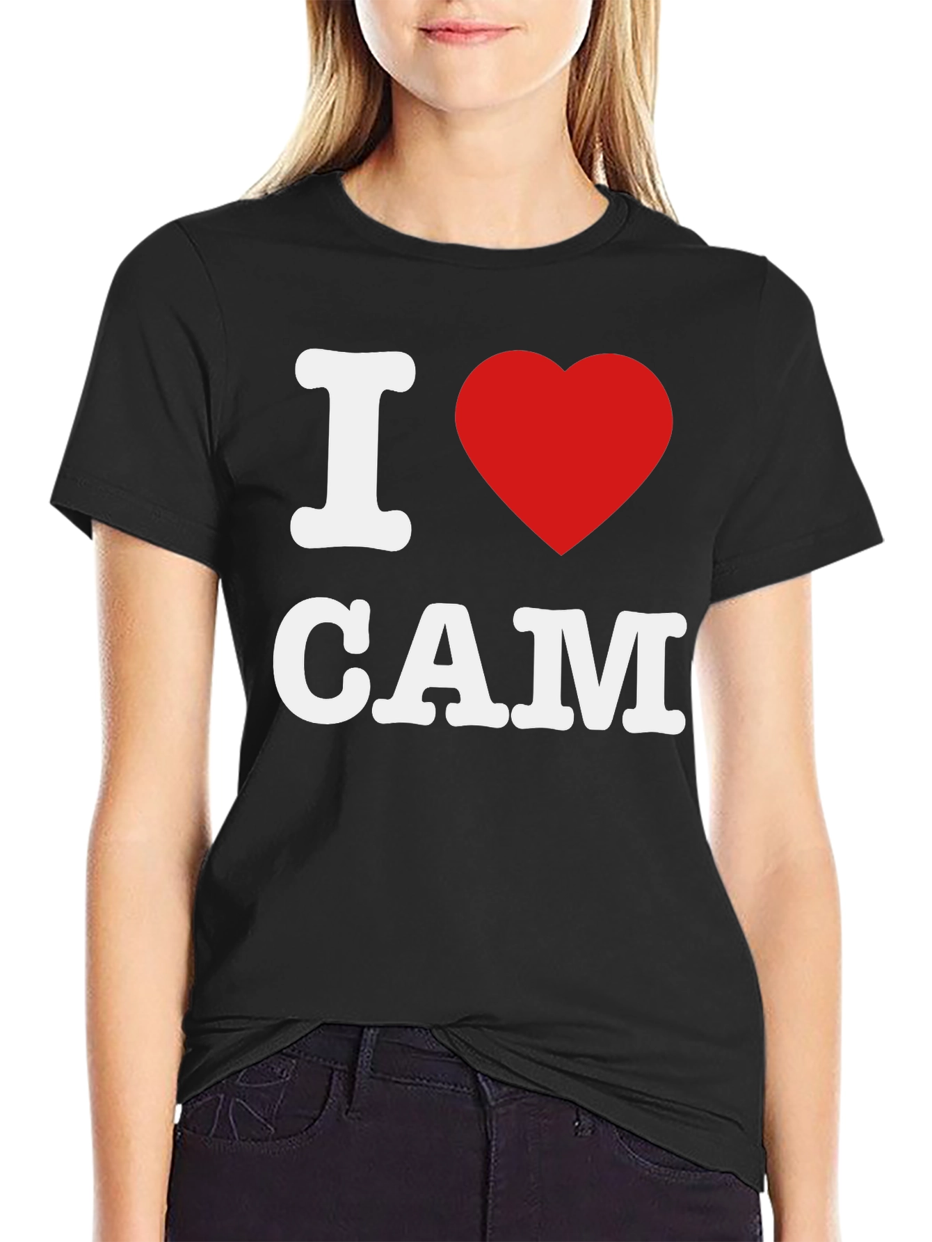 Black I Heart Cam T-Shirt view 2