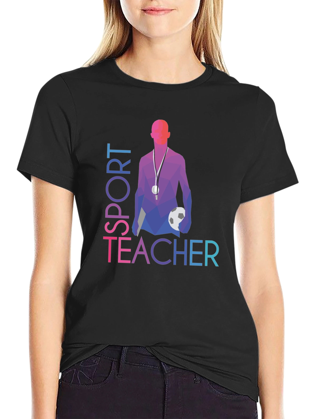 Black Sport Teacher Graphic Tee view 2