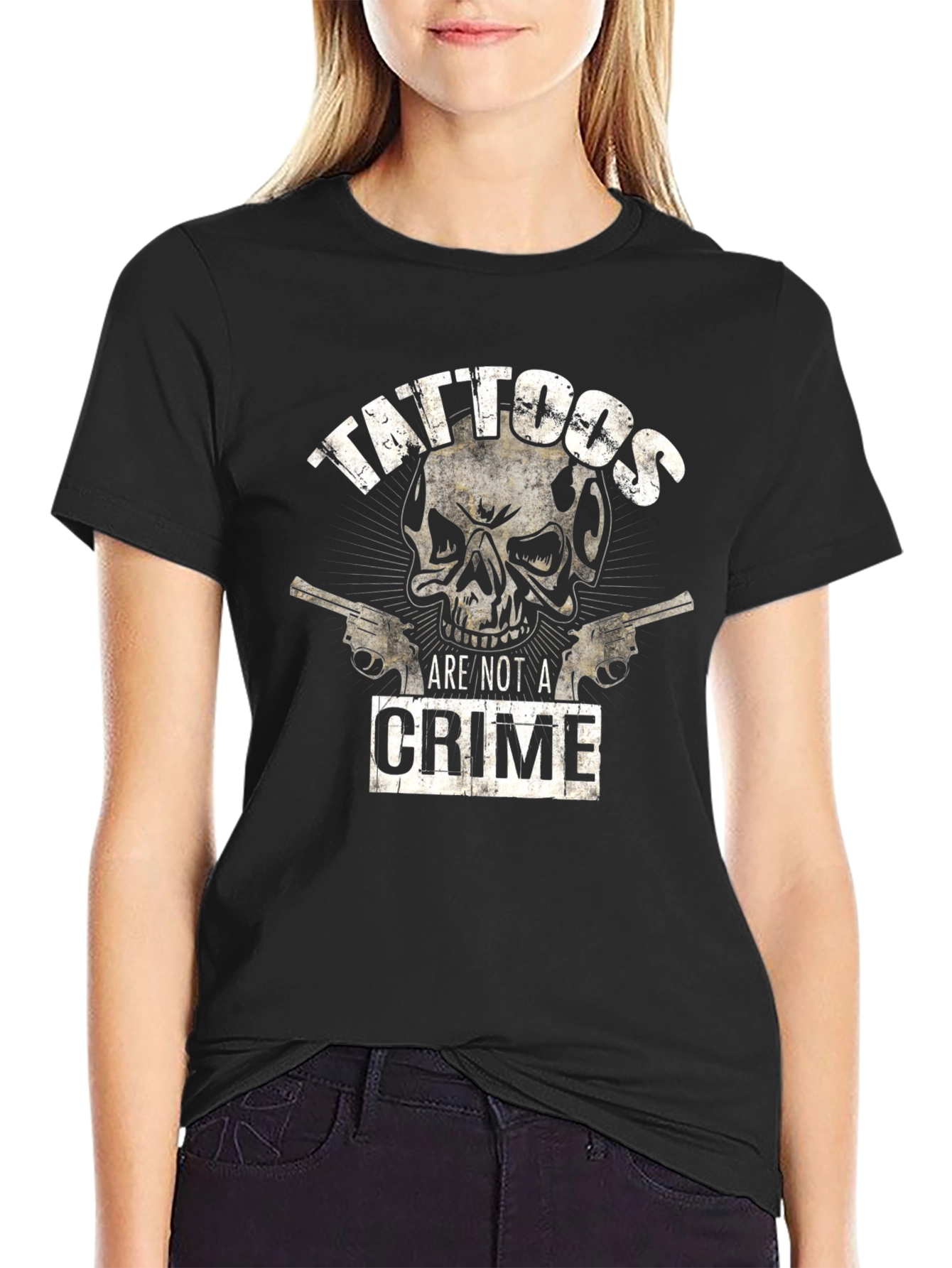 Black Tattoos are Not a Crime Graphic T-Shirt view 2