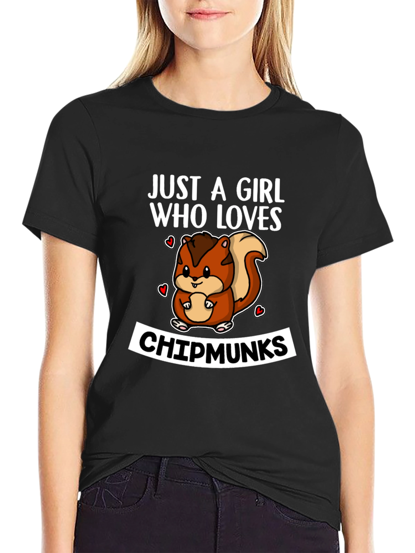 Black Girl Who Loves Chipmunks T-Shirt view 2