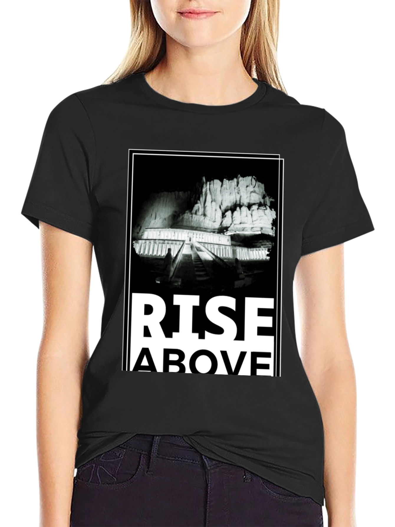 Black Rise Above Graphic Tee - Men's Black T-Shirt view 2