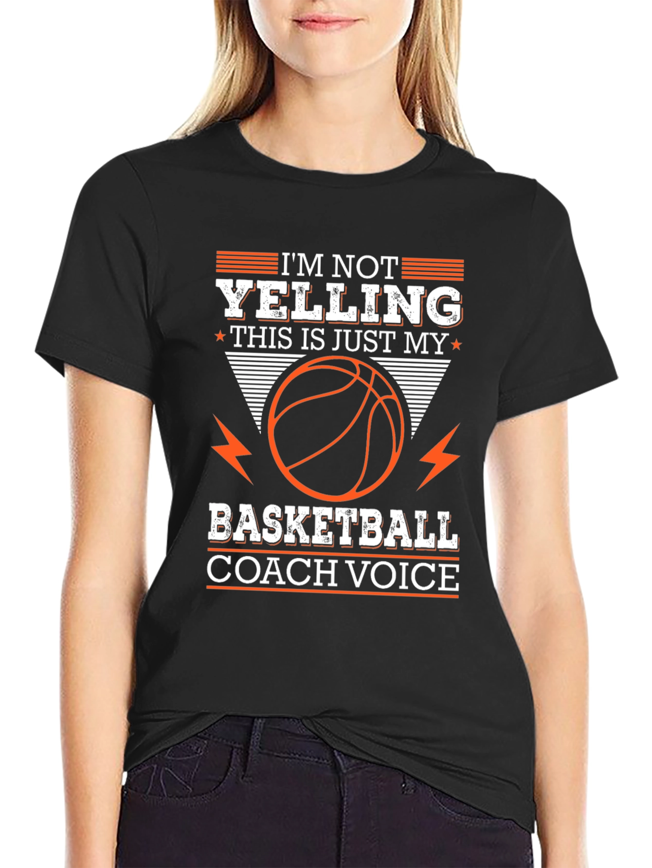 Black Basketball Coach Voice Graphic Tee view 2