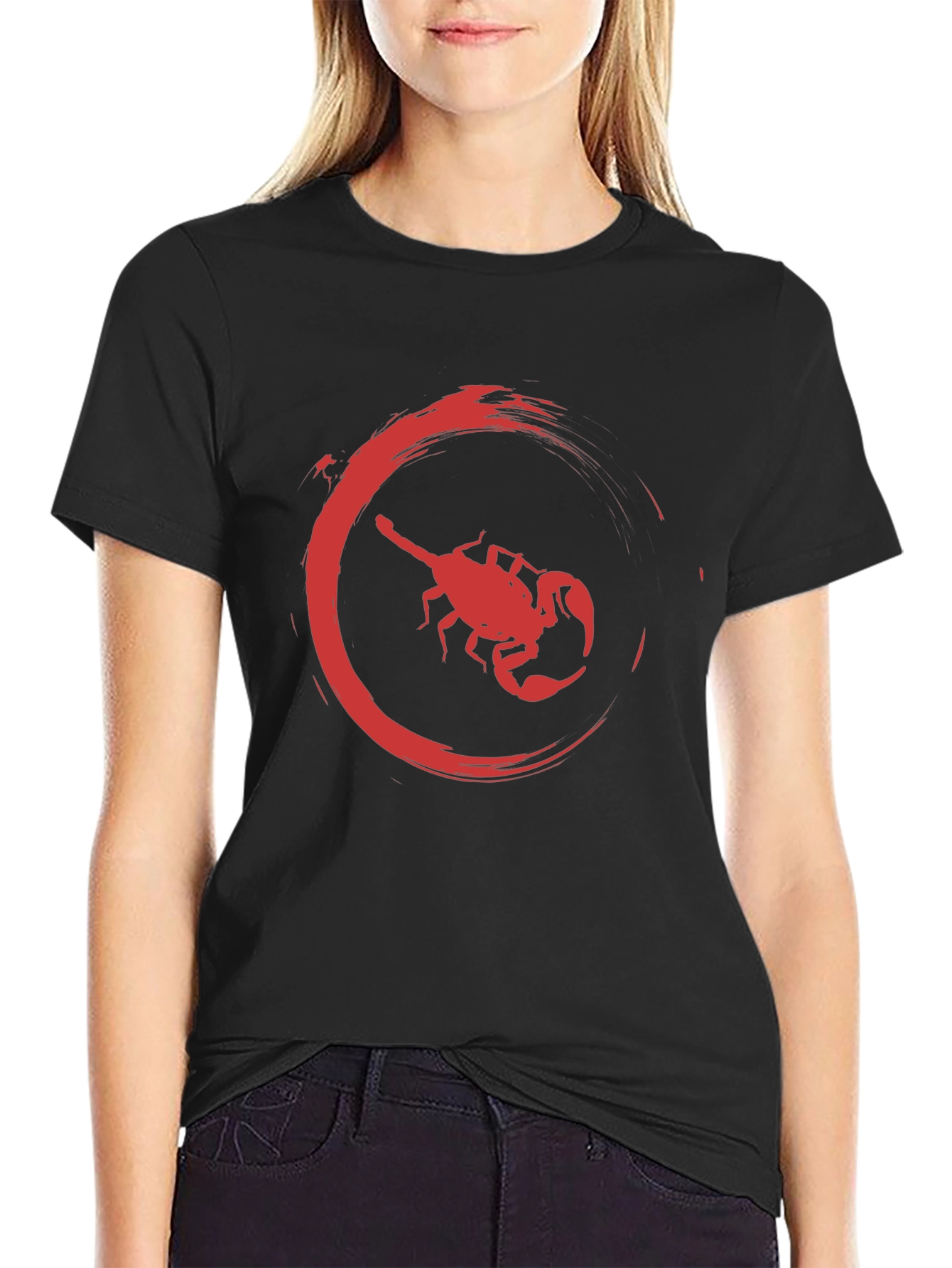 Black Red Scorpion Graphic Black T-Shirt - Bold & Stylish view 2