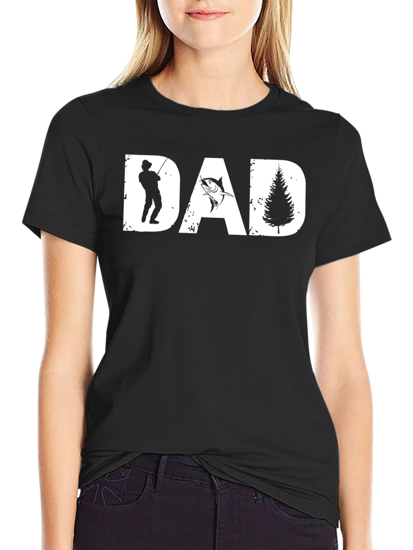 Black Dad Fishing T-Shirt - Perfect for Outdoorsy Dads! view 2