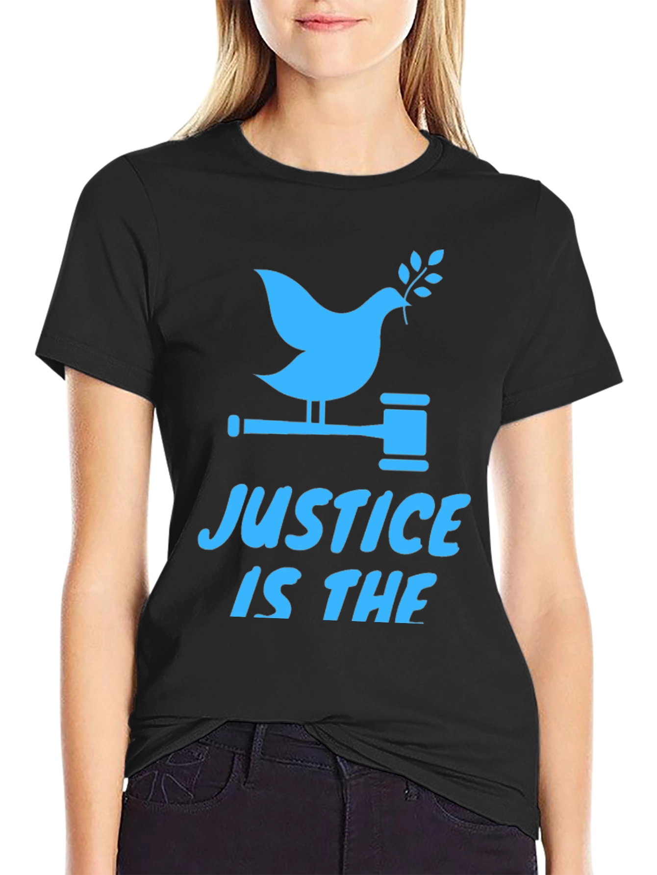 Black Justice Dove Graphic Tee - Black view 2