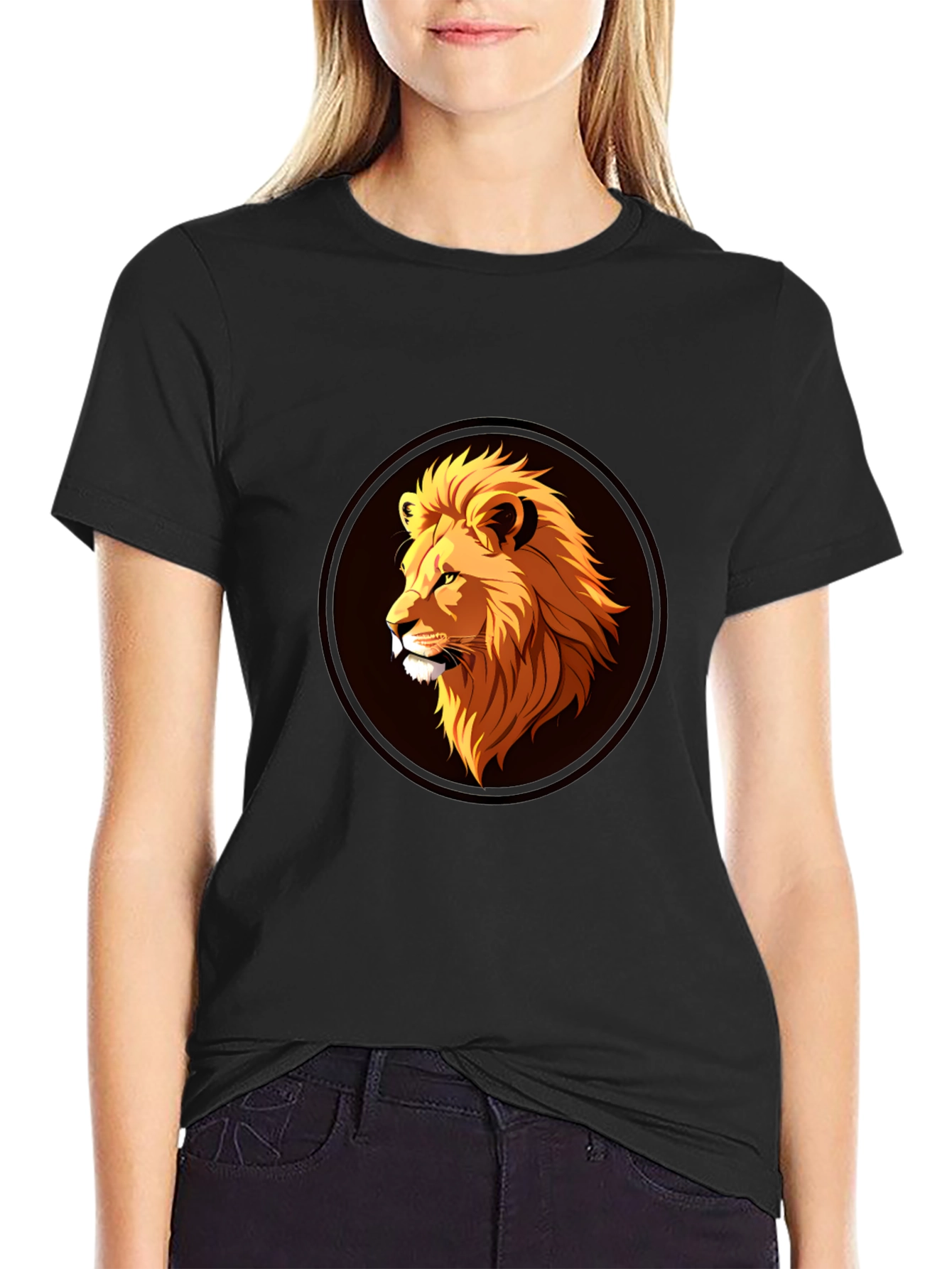Black Lion Graphic Black T-Shirt - Stylish Men's Apparel view 2
