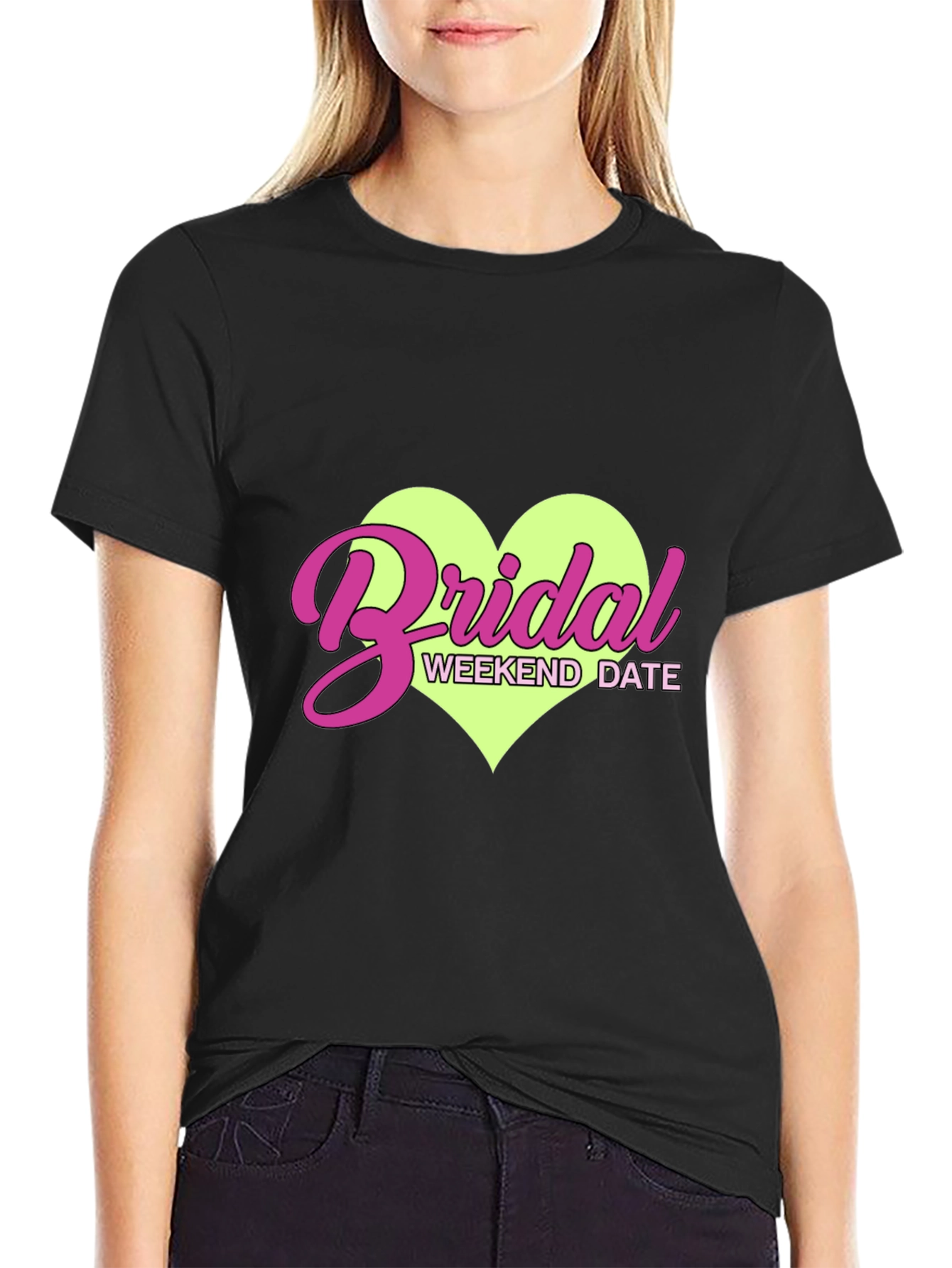 Black Bridal Weekend Date T-Shirt - Bachelorette Party Tee view 2