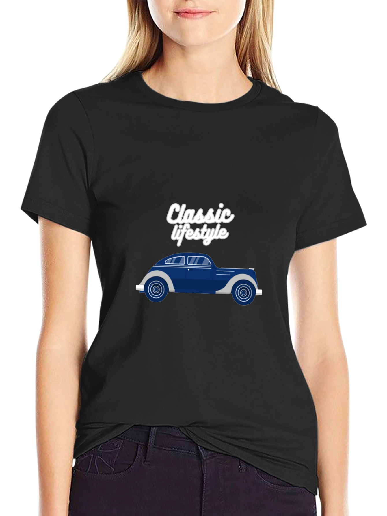 Black Classic Lifestyle Car Graphic Black T-Shirt view 2