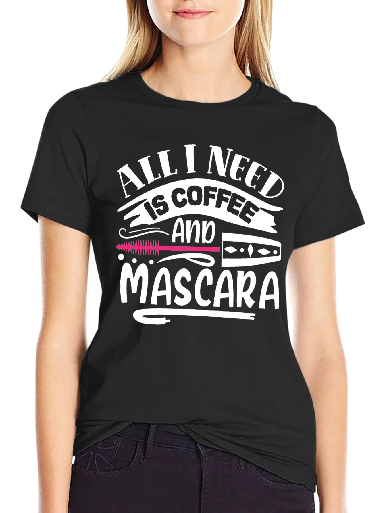 Black Coffee and Mascara Graphic Tee - Unisex Casual Top view 2