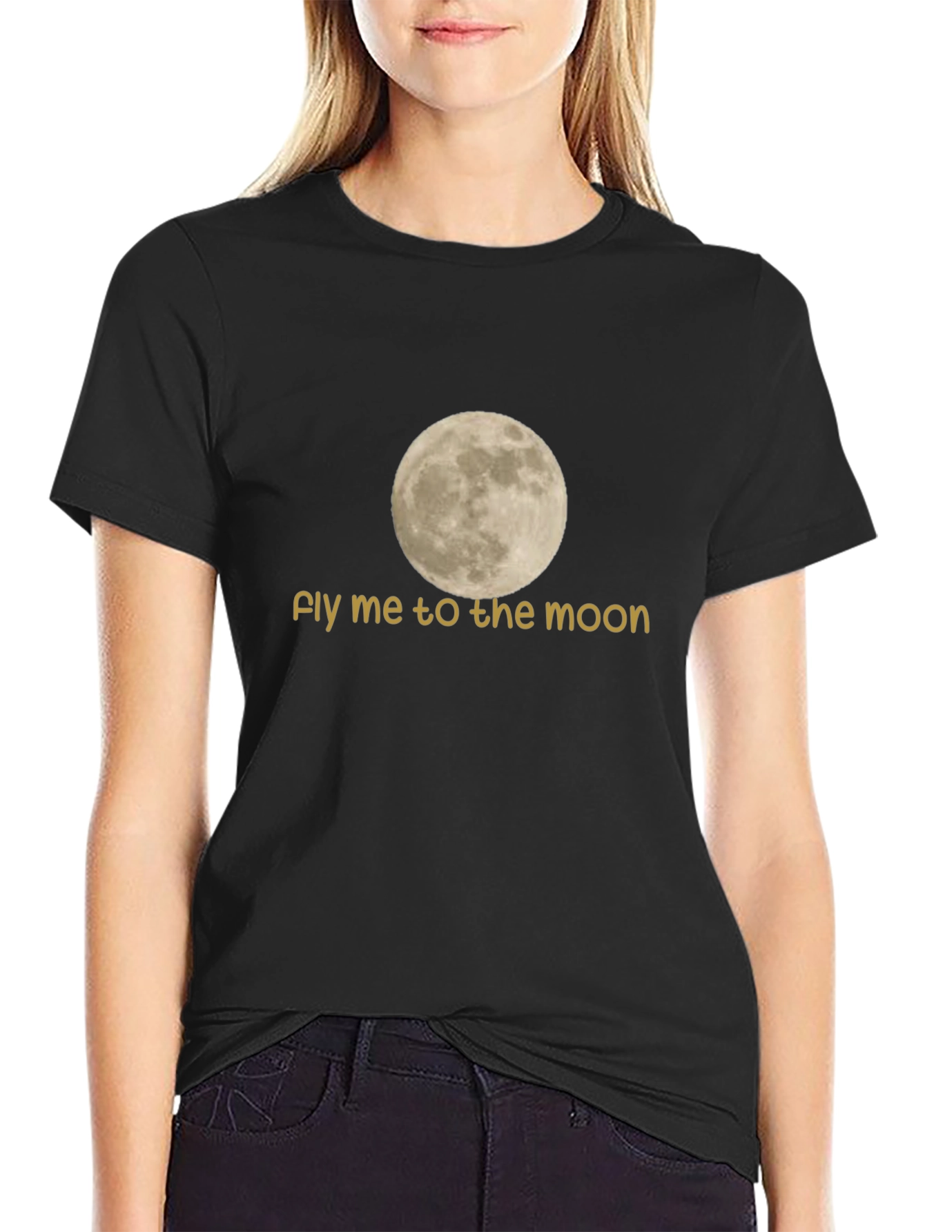 Black Fly Me To The Moon T-Shirt view 2