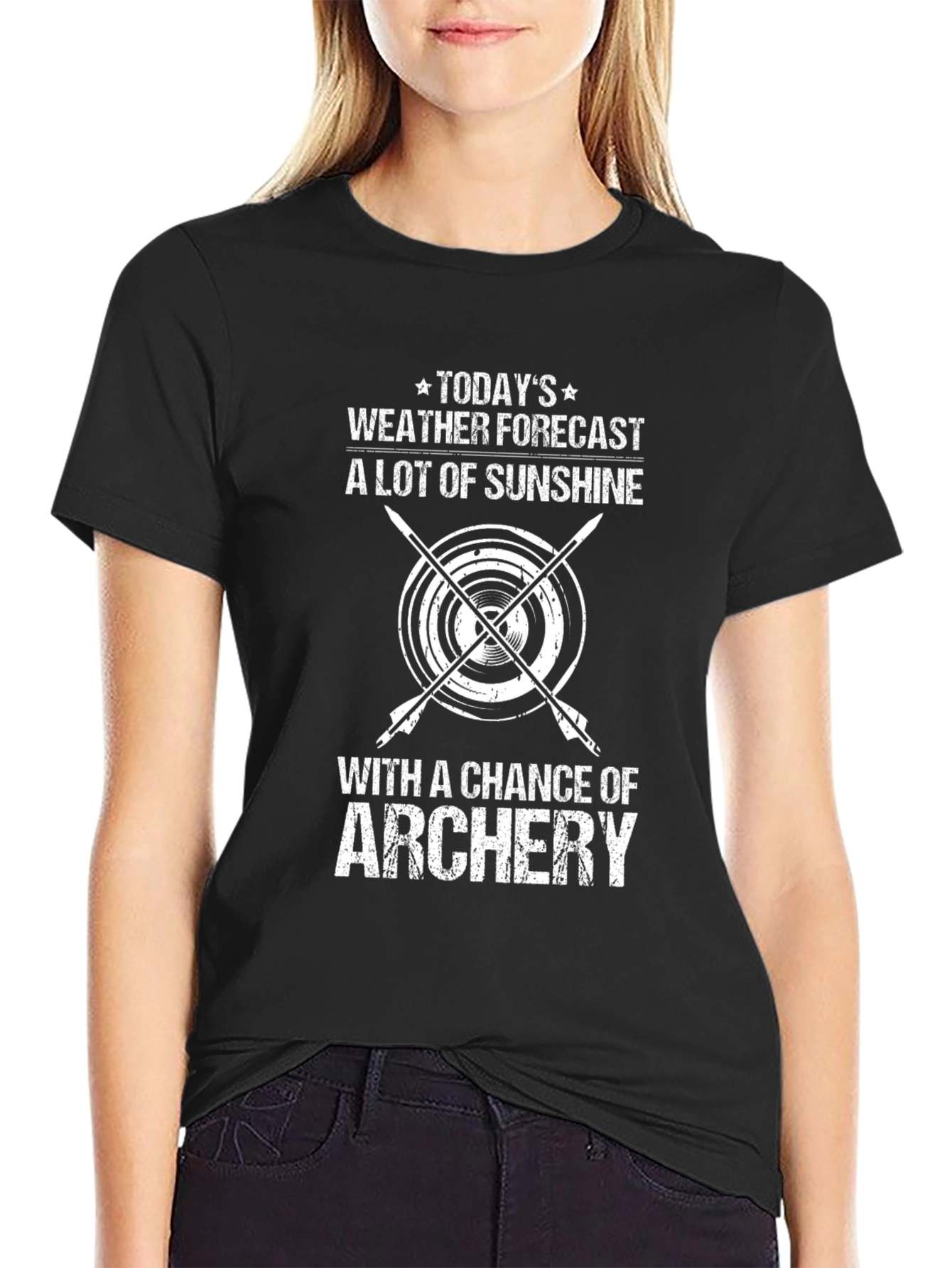 Black Archery Weather Forecast Graphic Tee view 2
