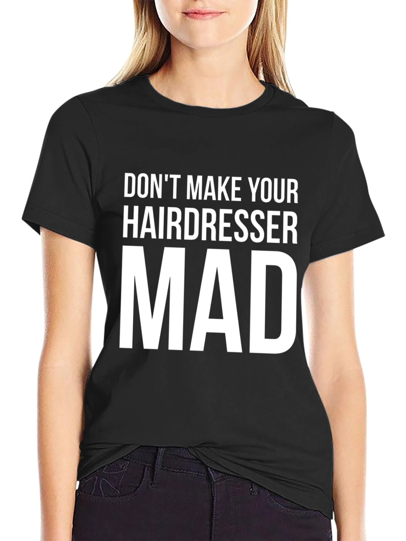 Black Don't Make Your Hairdresser Mad Graphic Tee view 2