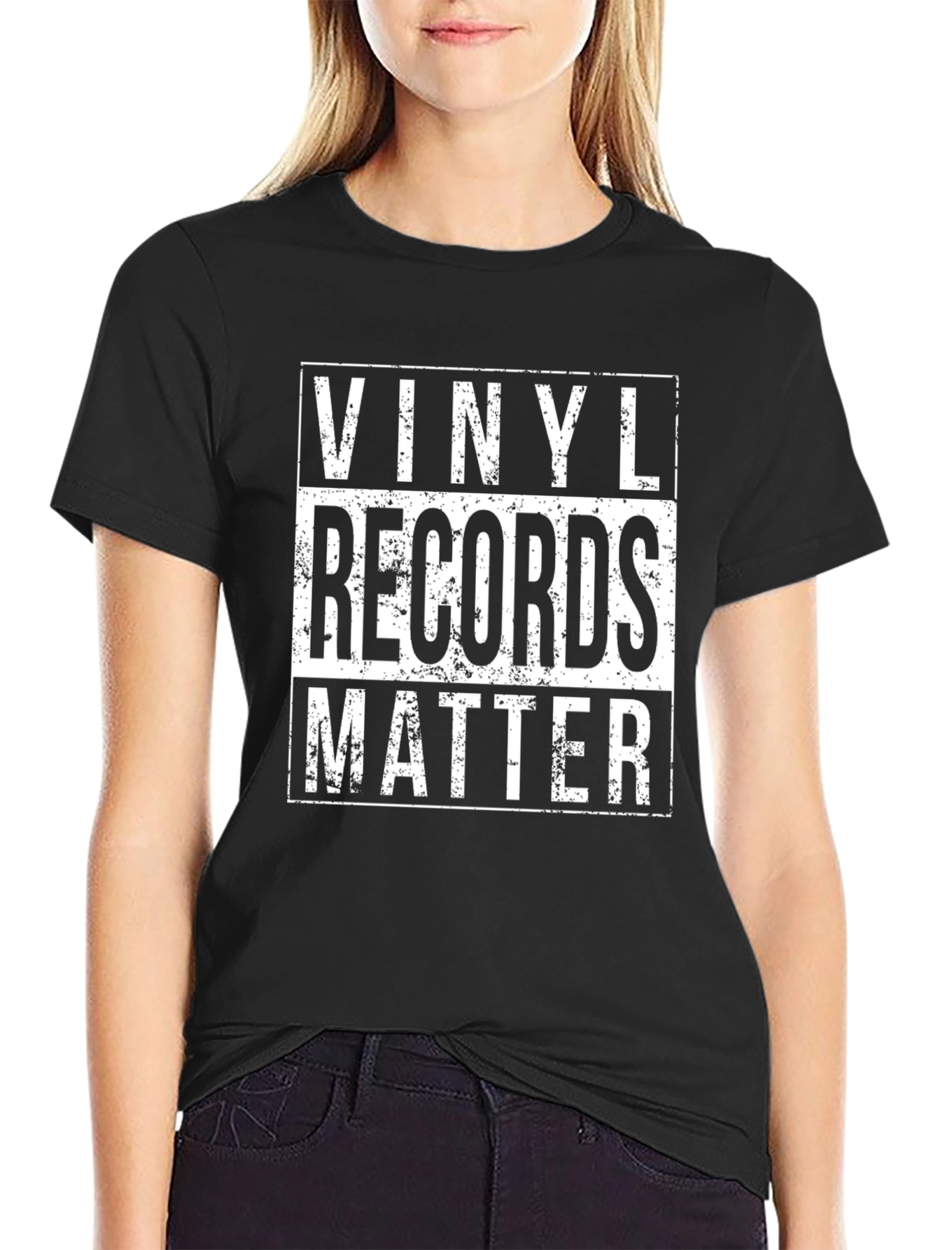 Black Vinyl Records Matter Graphic Tee - Music Lover's Shirt view 2
