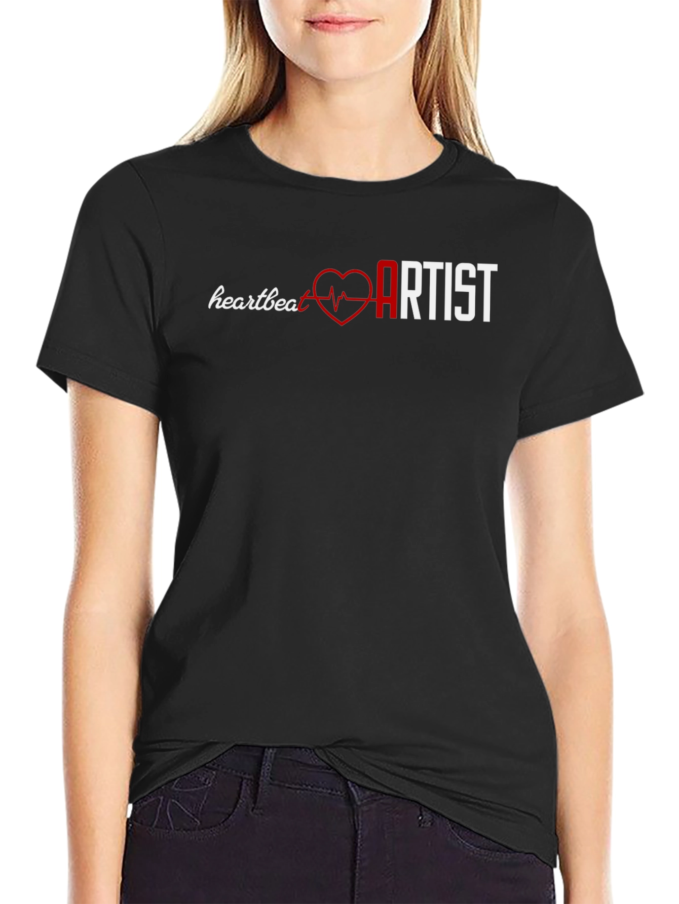Black Heartbeat Artist T-Shirt view 2