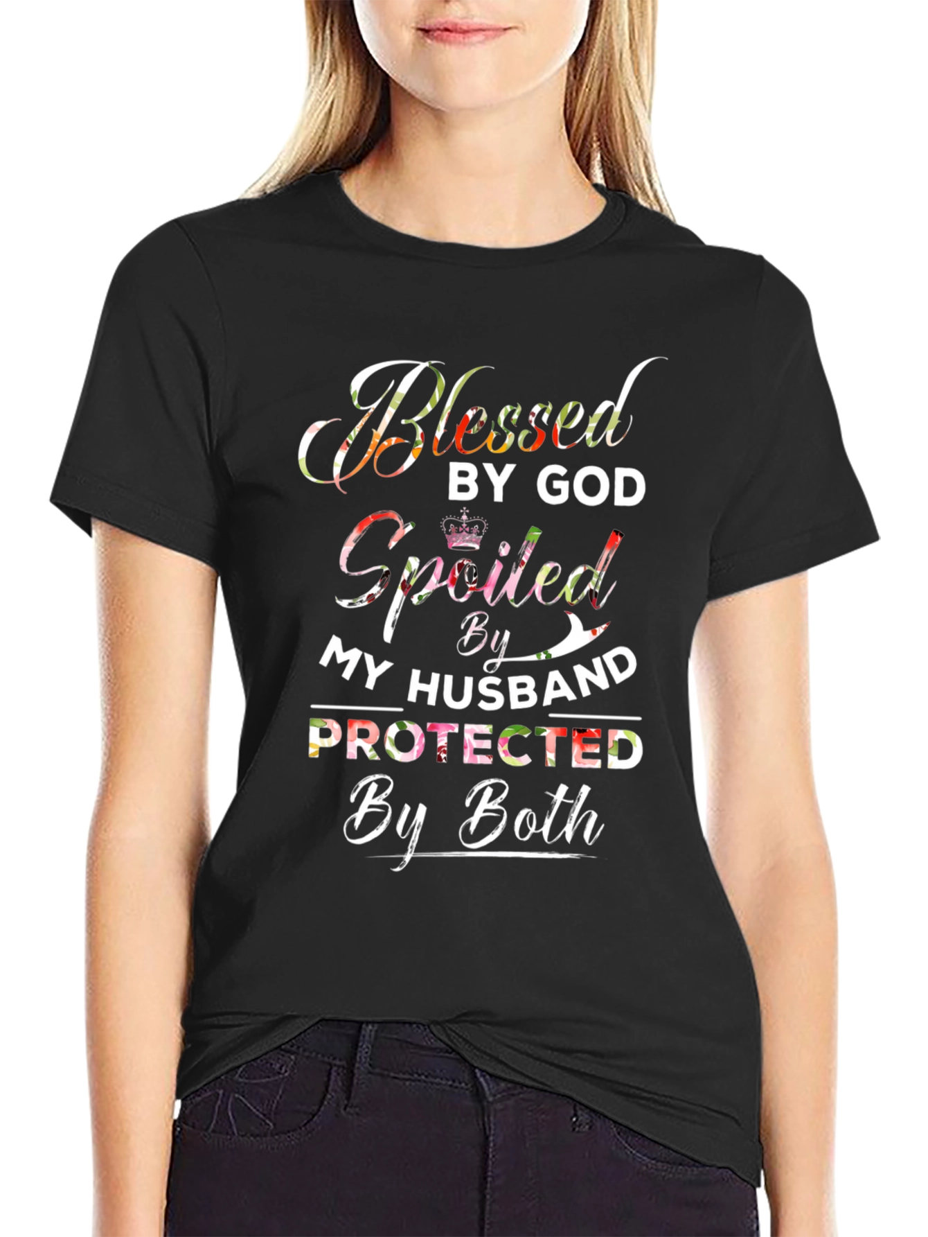 Black Blessed, Spoiled, Protected Graphic T-Shirt view 2