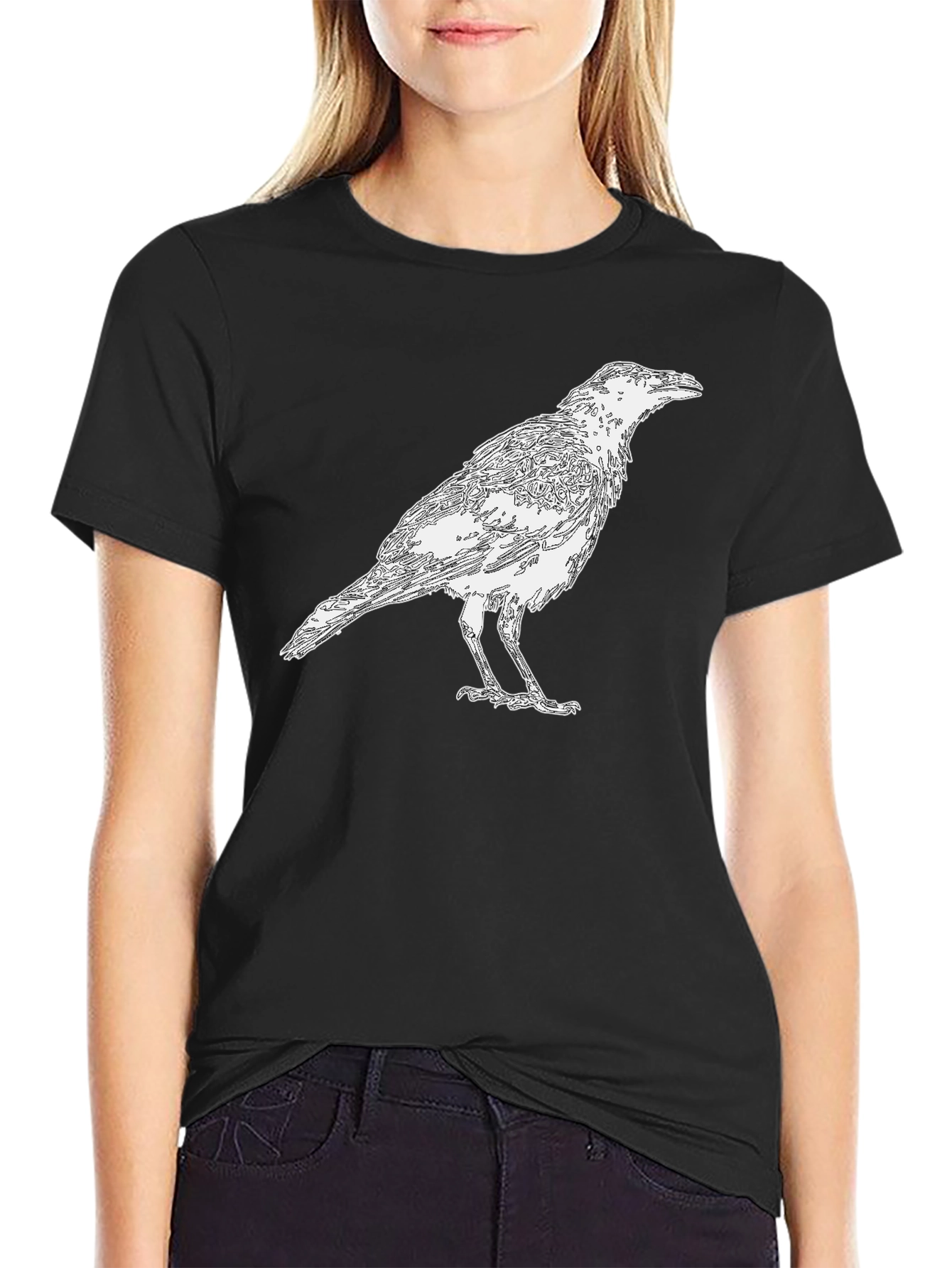 Black Raven Graphic Black T-Shirt view 2