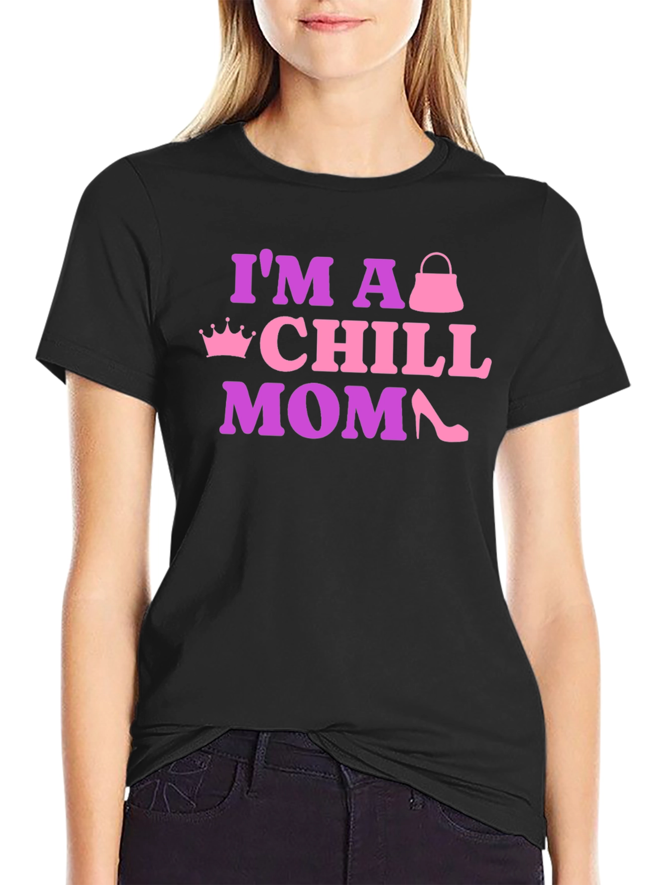 Black Chill Mom Graphic Tee - Fun & Stylish view 2