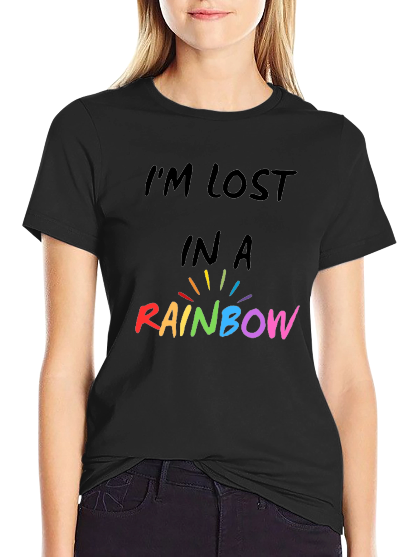 Black Rainbow Graphic Tee - Men's Black T-Shirt view 2