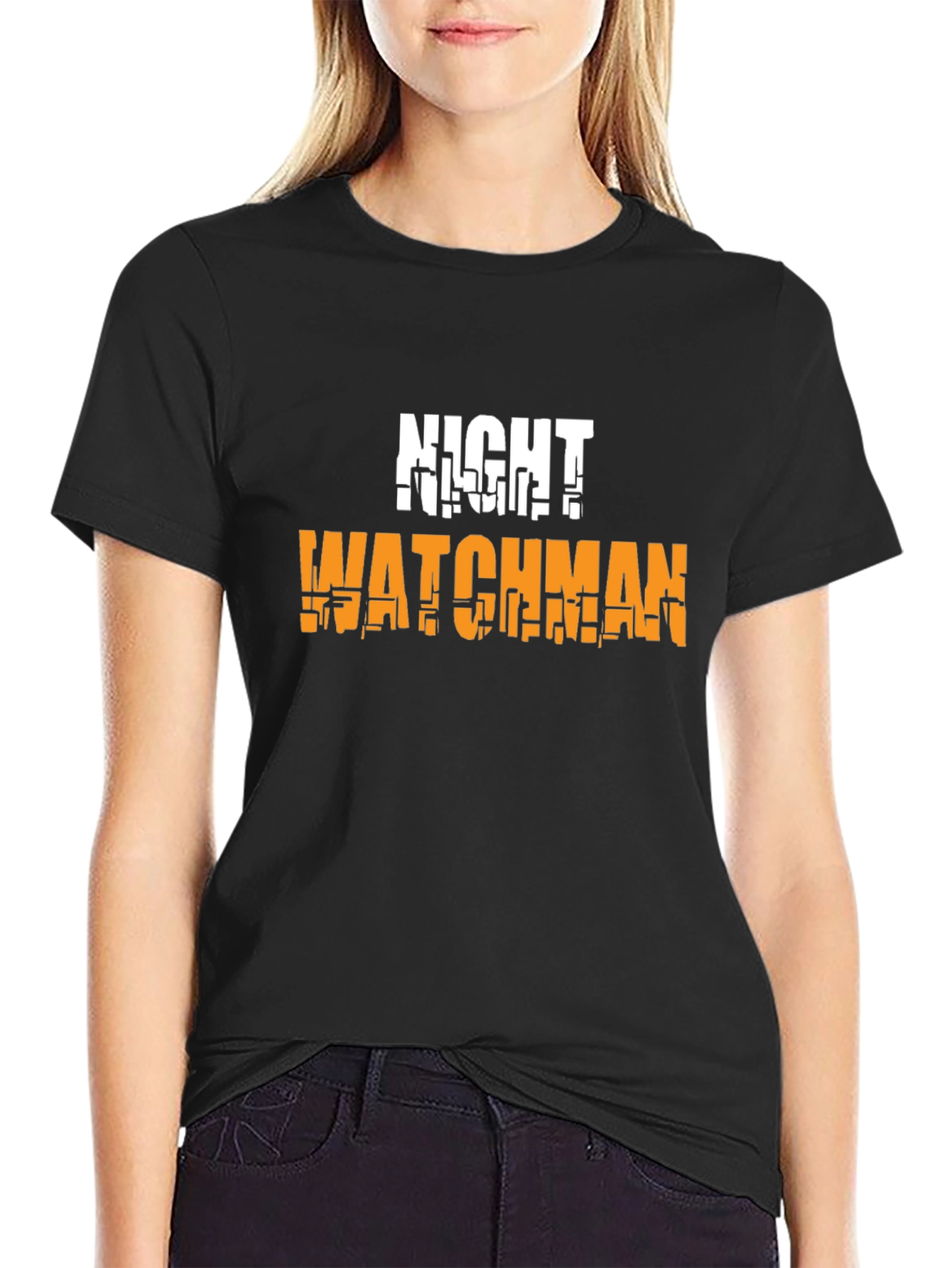 Black Night Watchman Graphic T-Shirt - Black Tee view 2