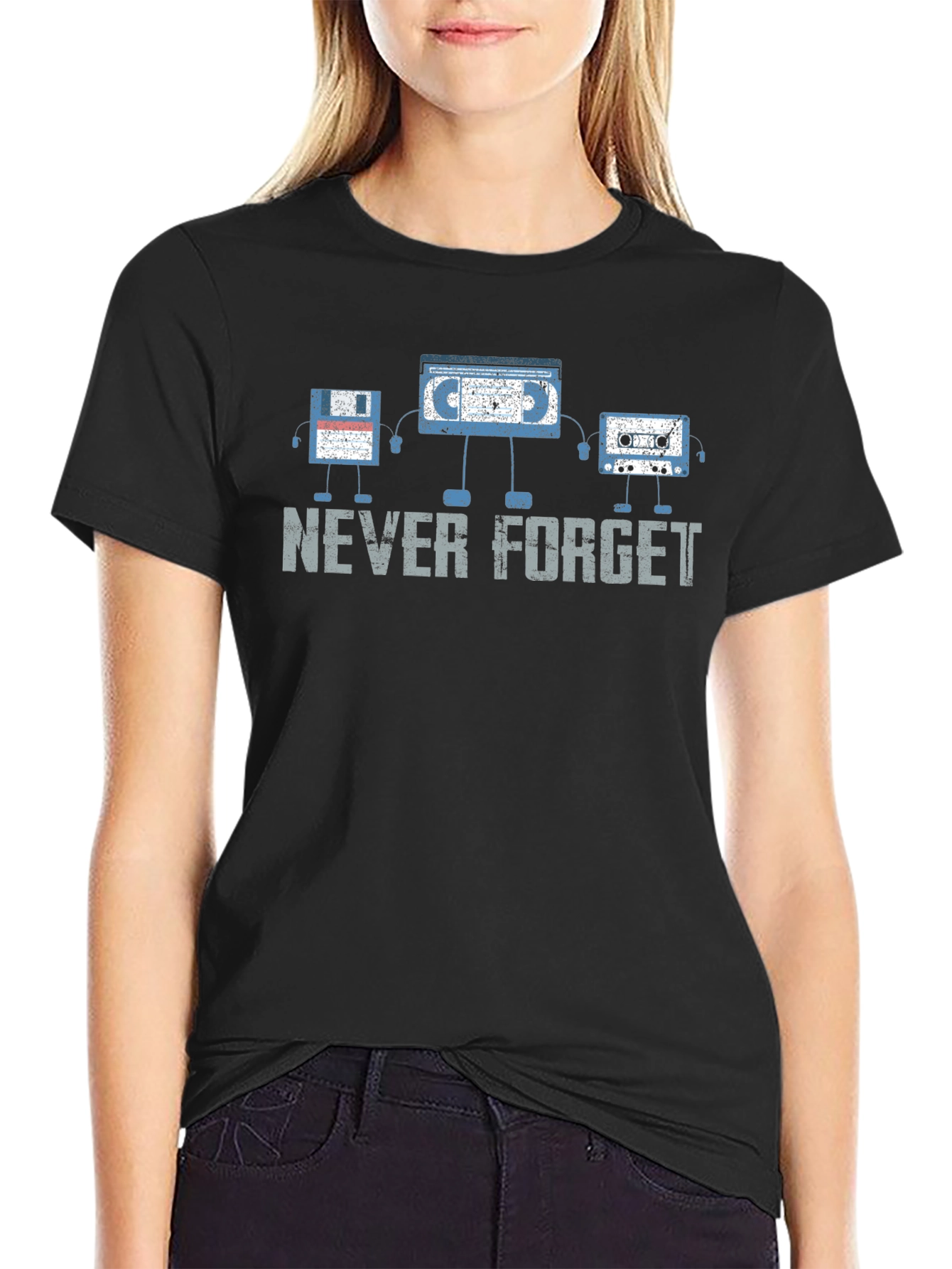 Black Retro Media T-Shirt - Never Forget view 2