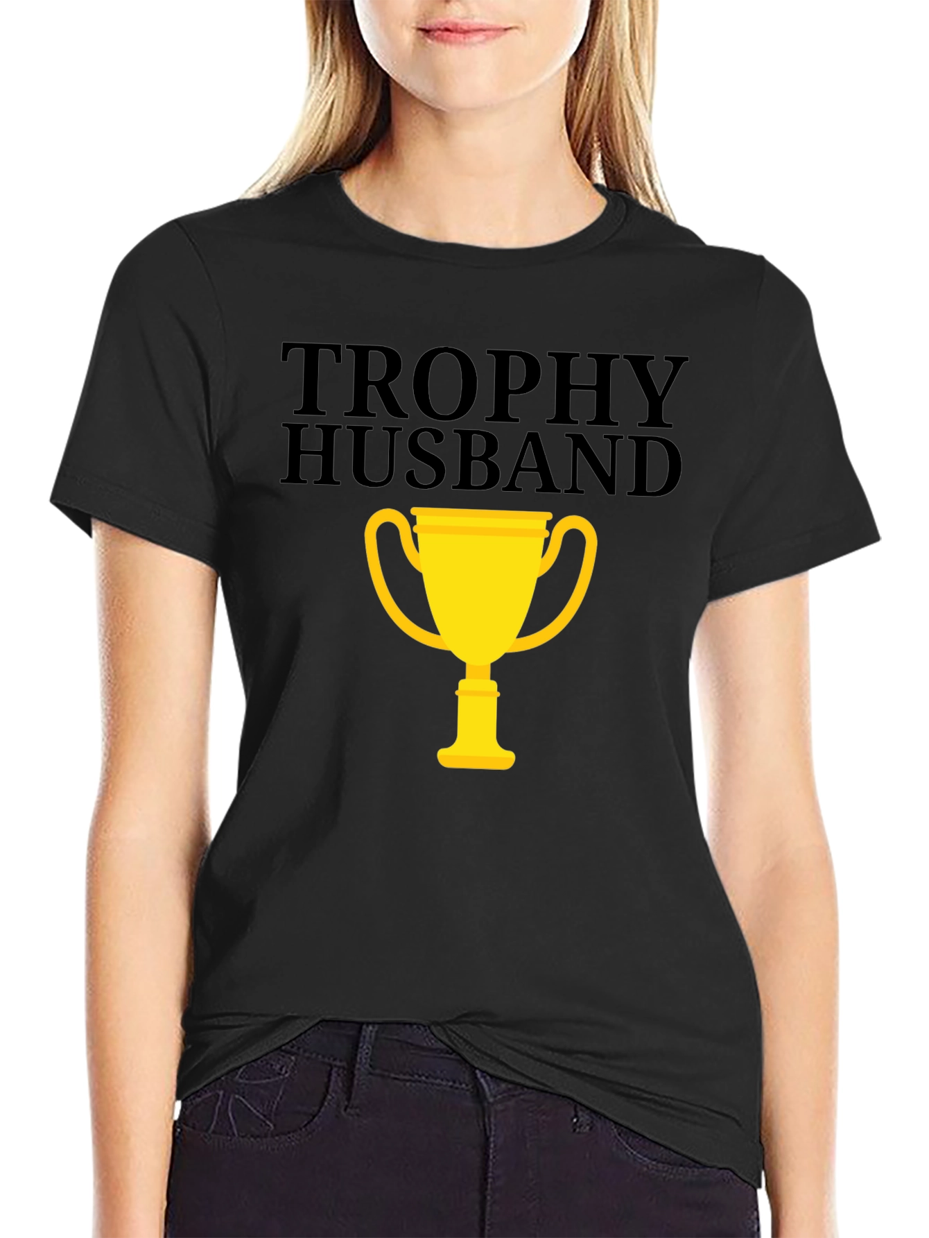 Black Trophy Husband Black Graphic Tee view 2