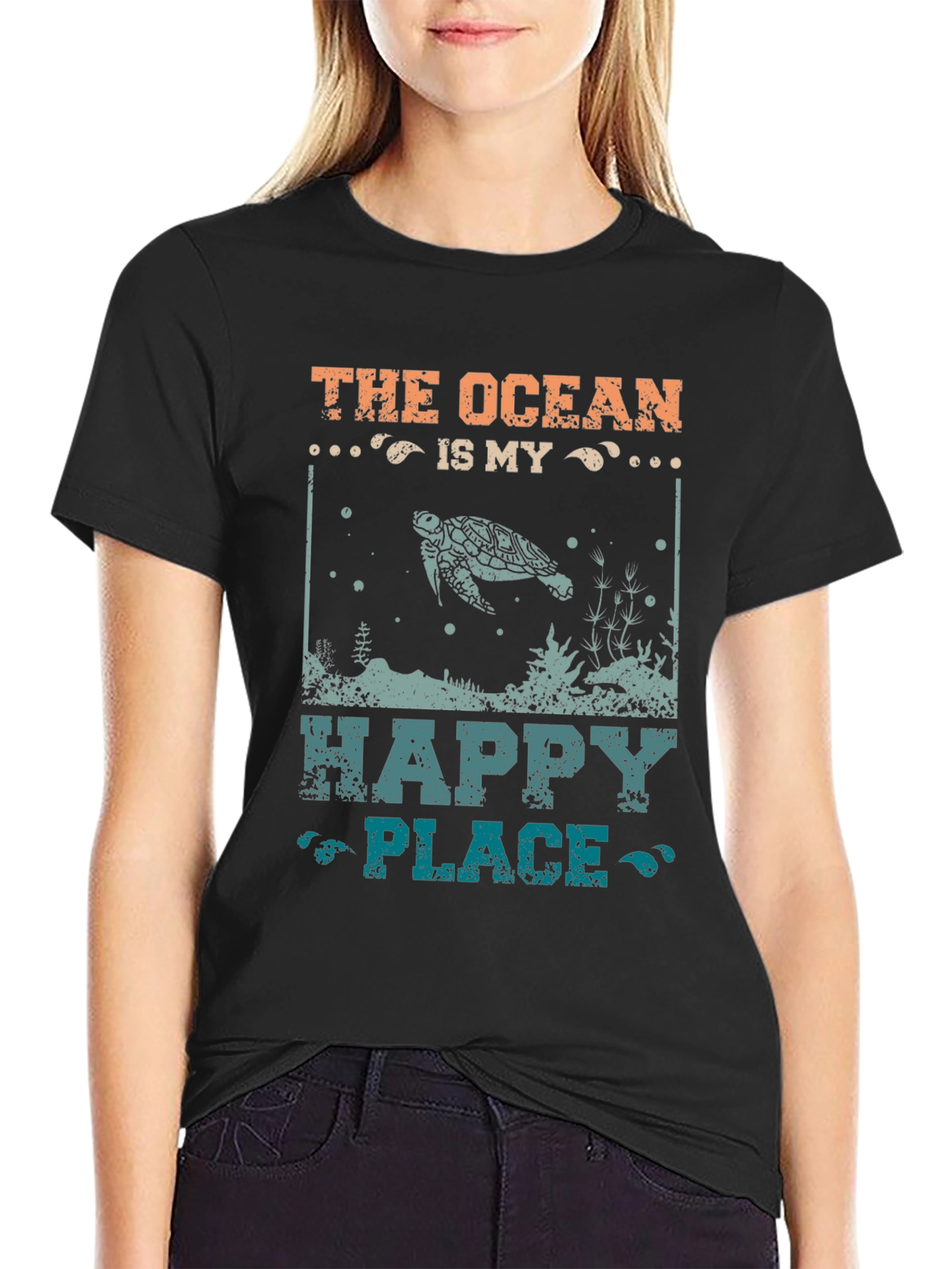 Black Ocean Is My Happy Place Graphic Tee view 2
