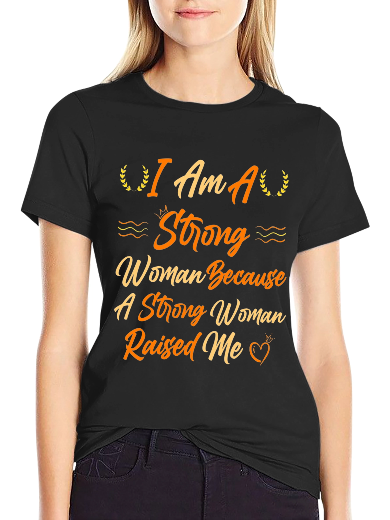 Black Strong Woman Graphic Tee - Empowering Design view 2