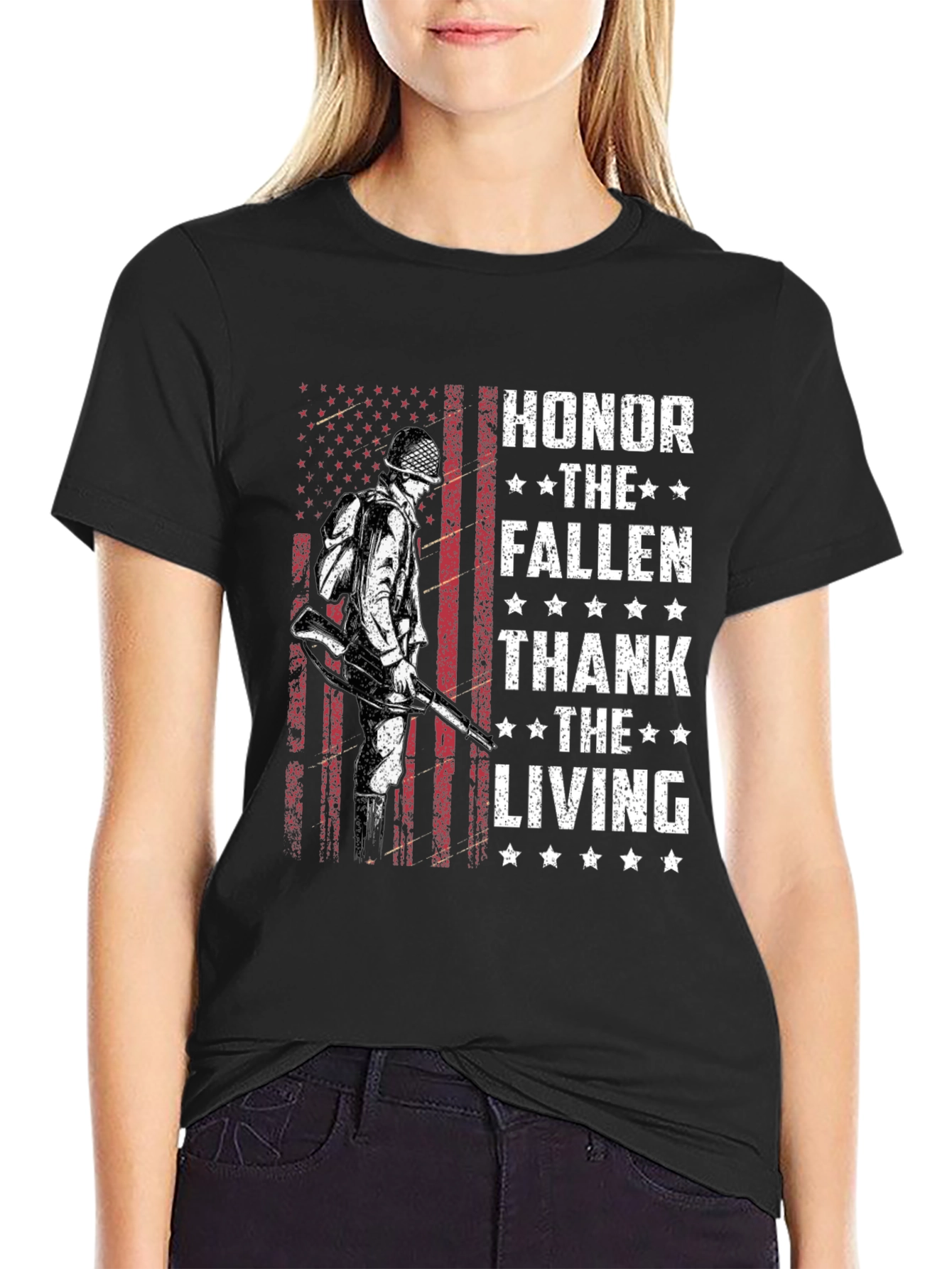 Honor the Fallen Thank the Living Graphic T-Shirt - 2