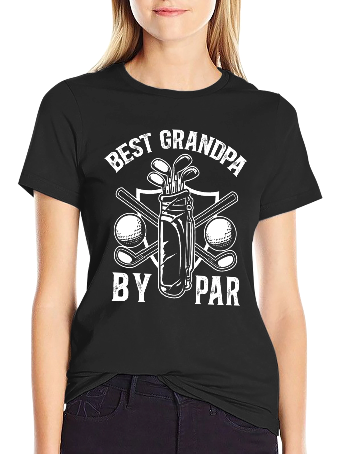 Black Best Grandpa by Par Golf T-Shirt view 2