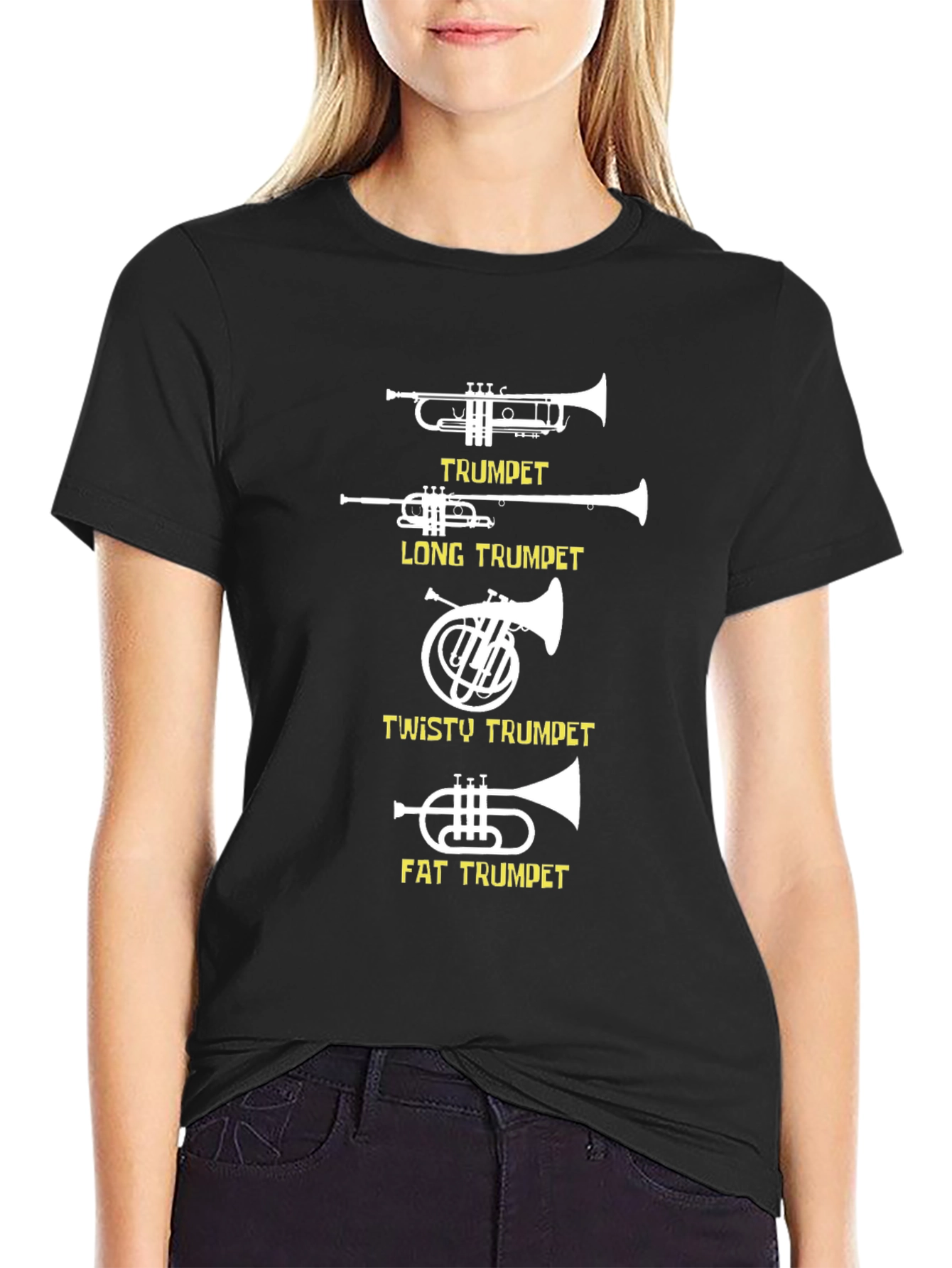 Black Funny Trumpet Variety Graphic Tee view 2