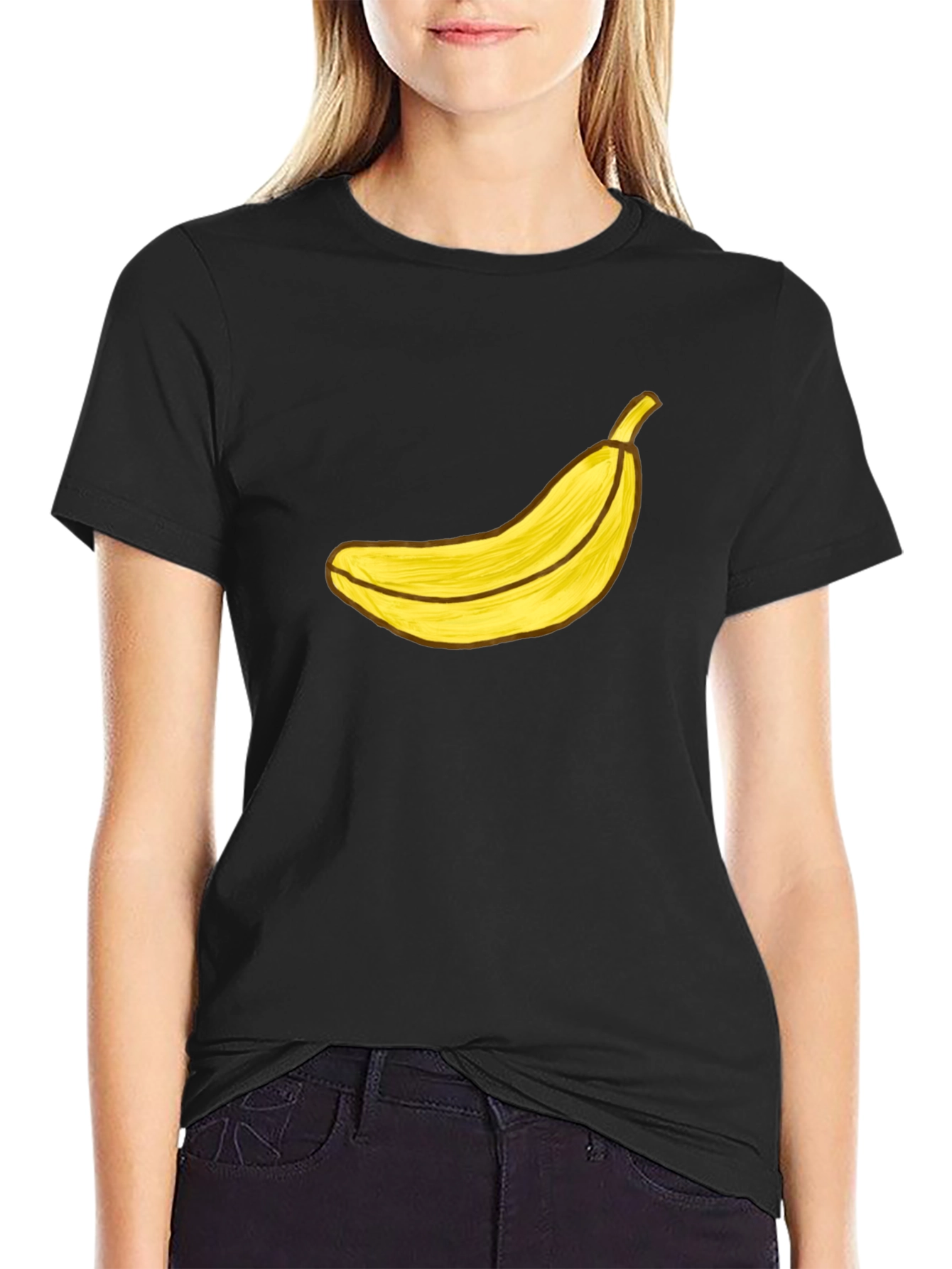 Black Banana Graphic Black T-Shirt - Funky Fruit Tee view 2