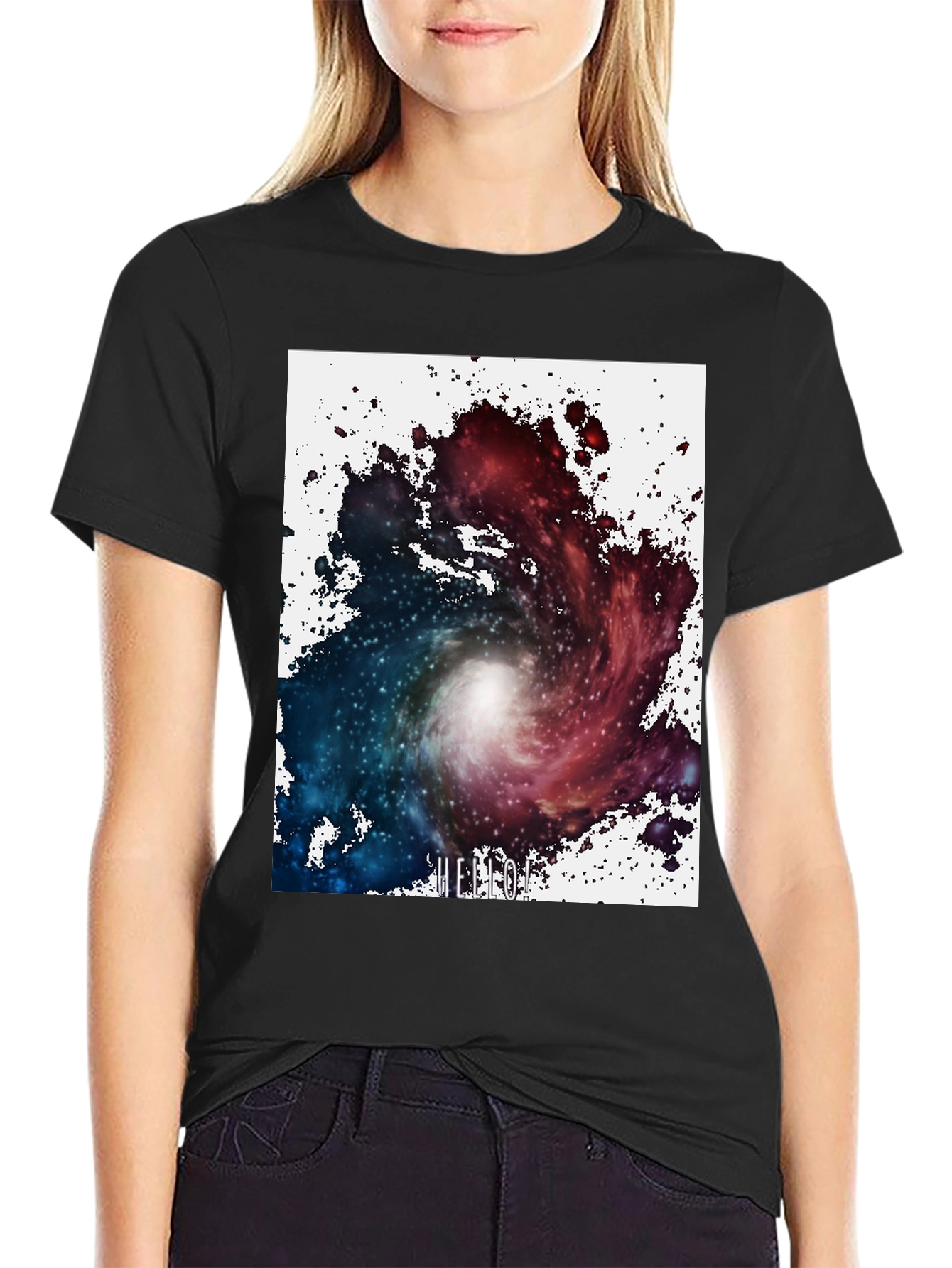 Black Nebula Graphic T-Shirt - Unique Galaxy Design view 2