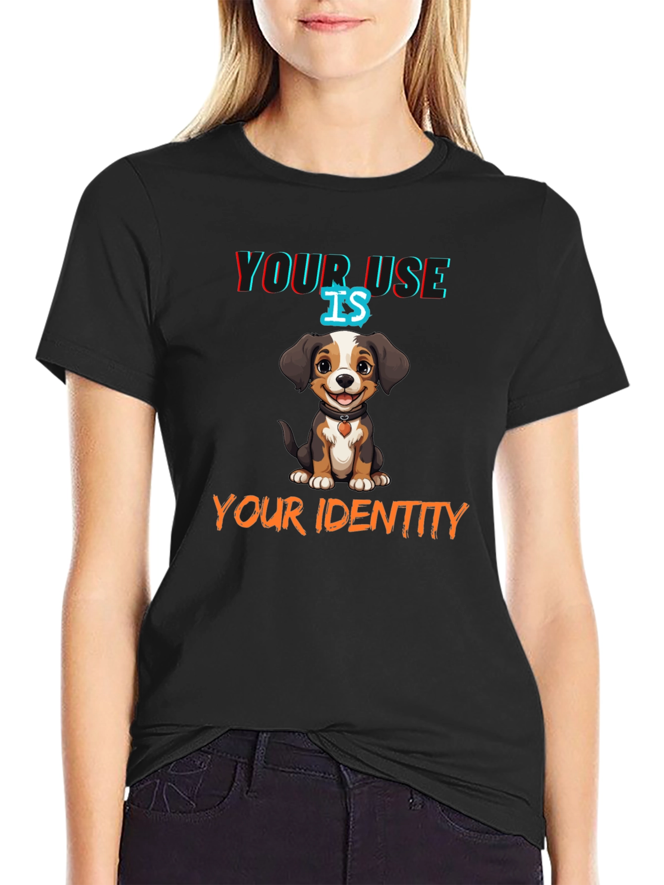 Black Dog Lover T-Shirt: "Your Use Is Your Identity" view 2