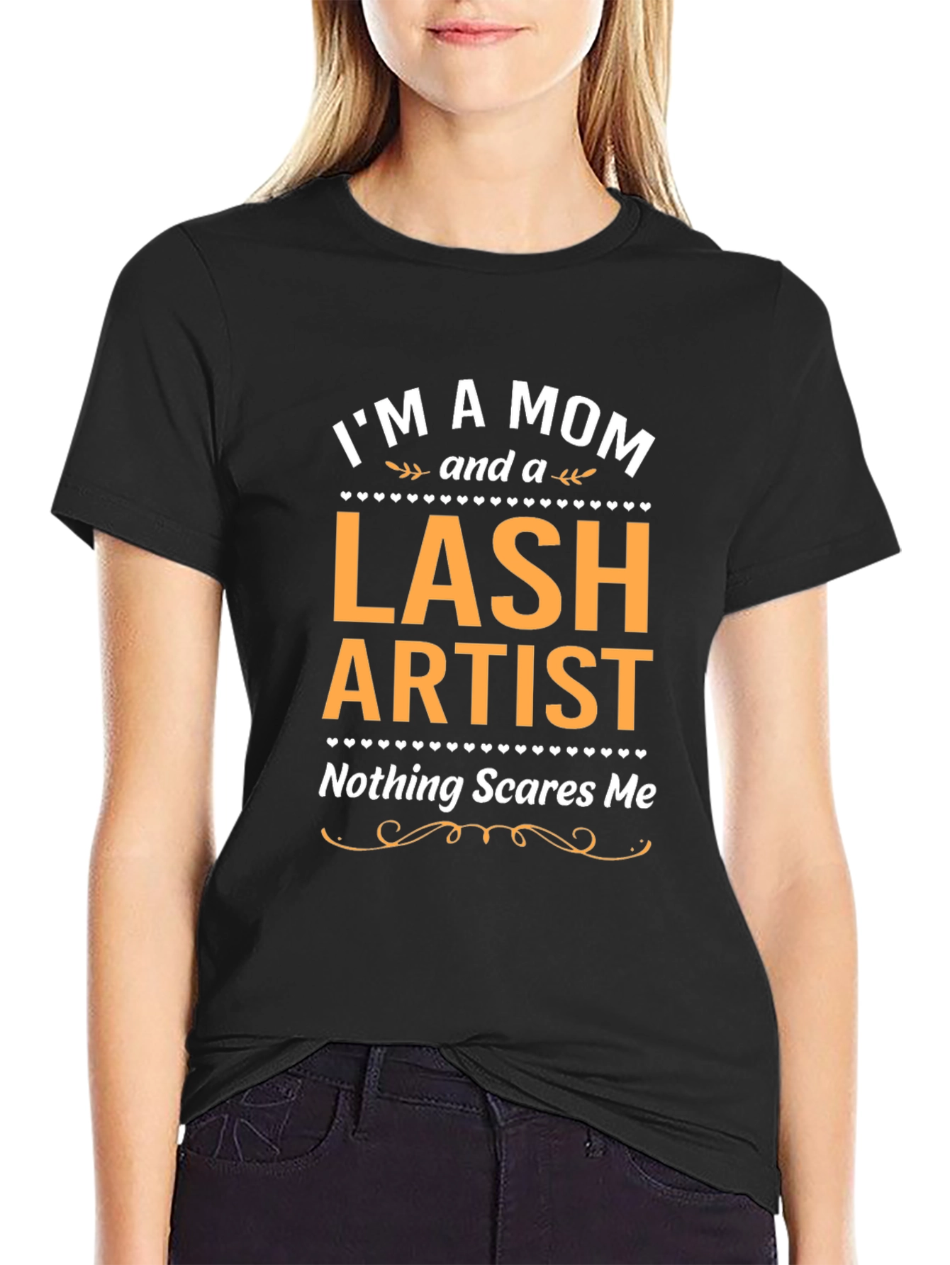 Black Mom Lash Artist T-Shirt - Nothing Scares Me view 2