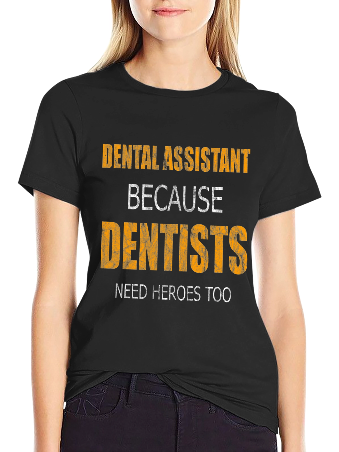 Black Dental Assistant Hero Tee view 2