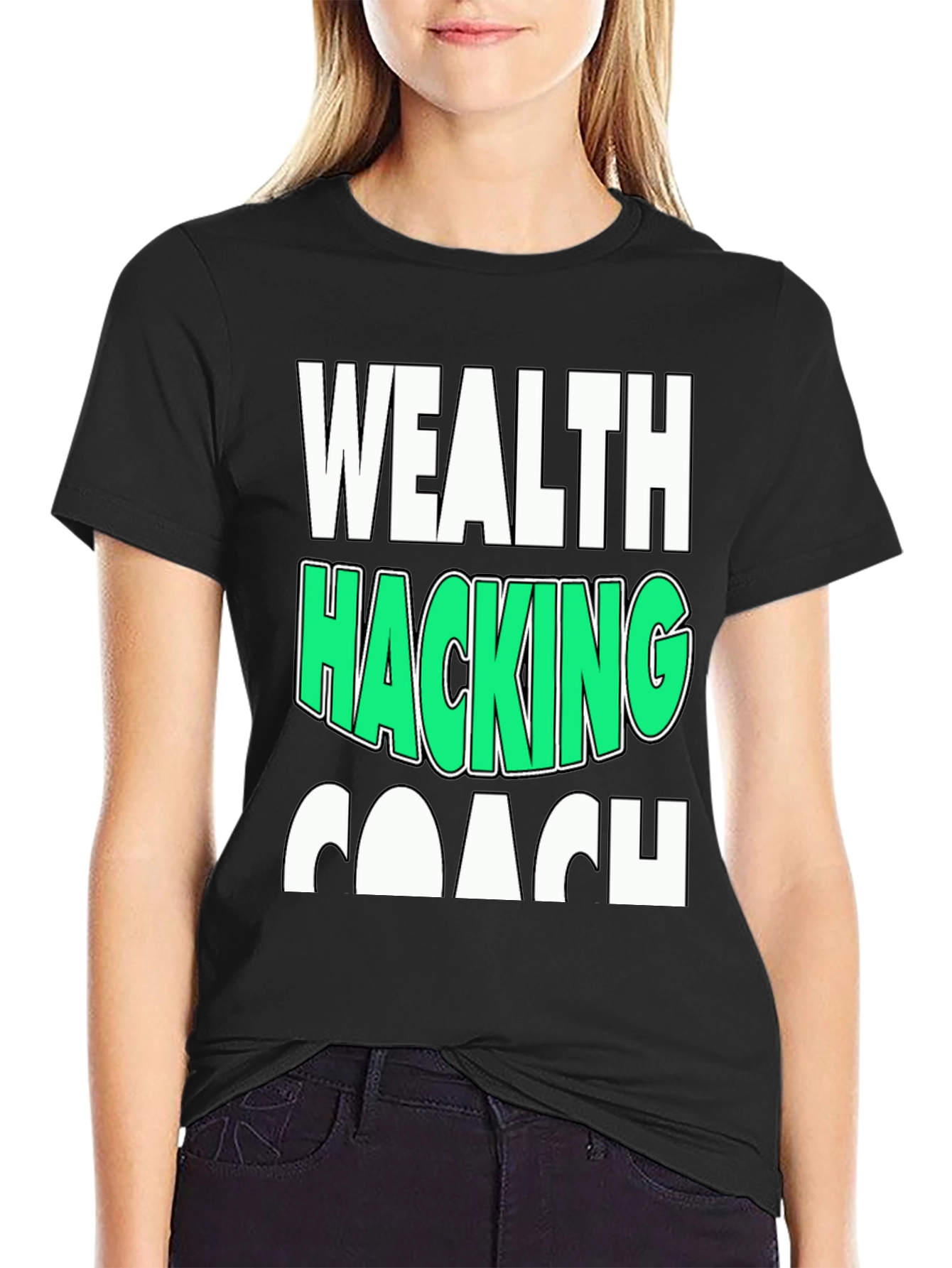 Black Wealth Hacking Coach Graphic Tee view 2