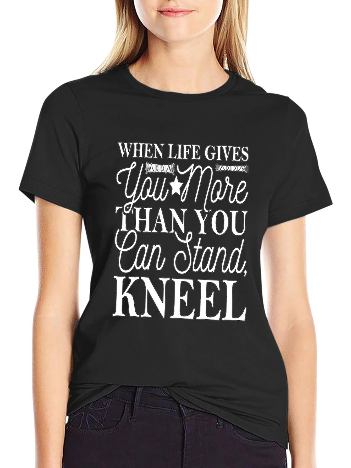 Black When Life Gives You More T-Shirt - Kneel Inspiration view 2