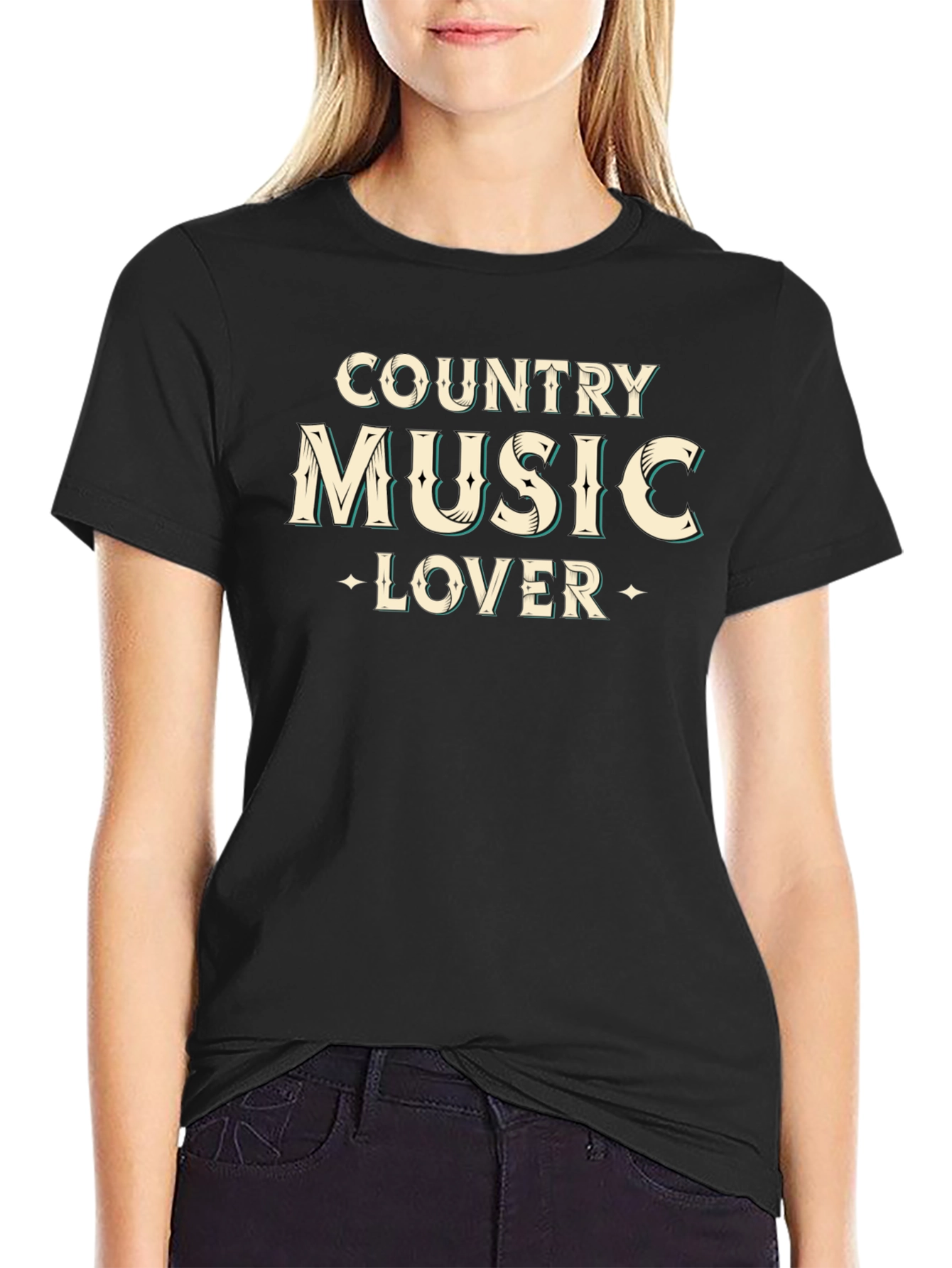 Black Country Music Lover Graphic Tee view 2