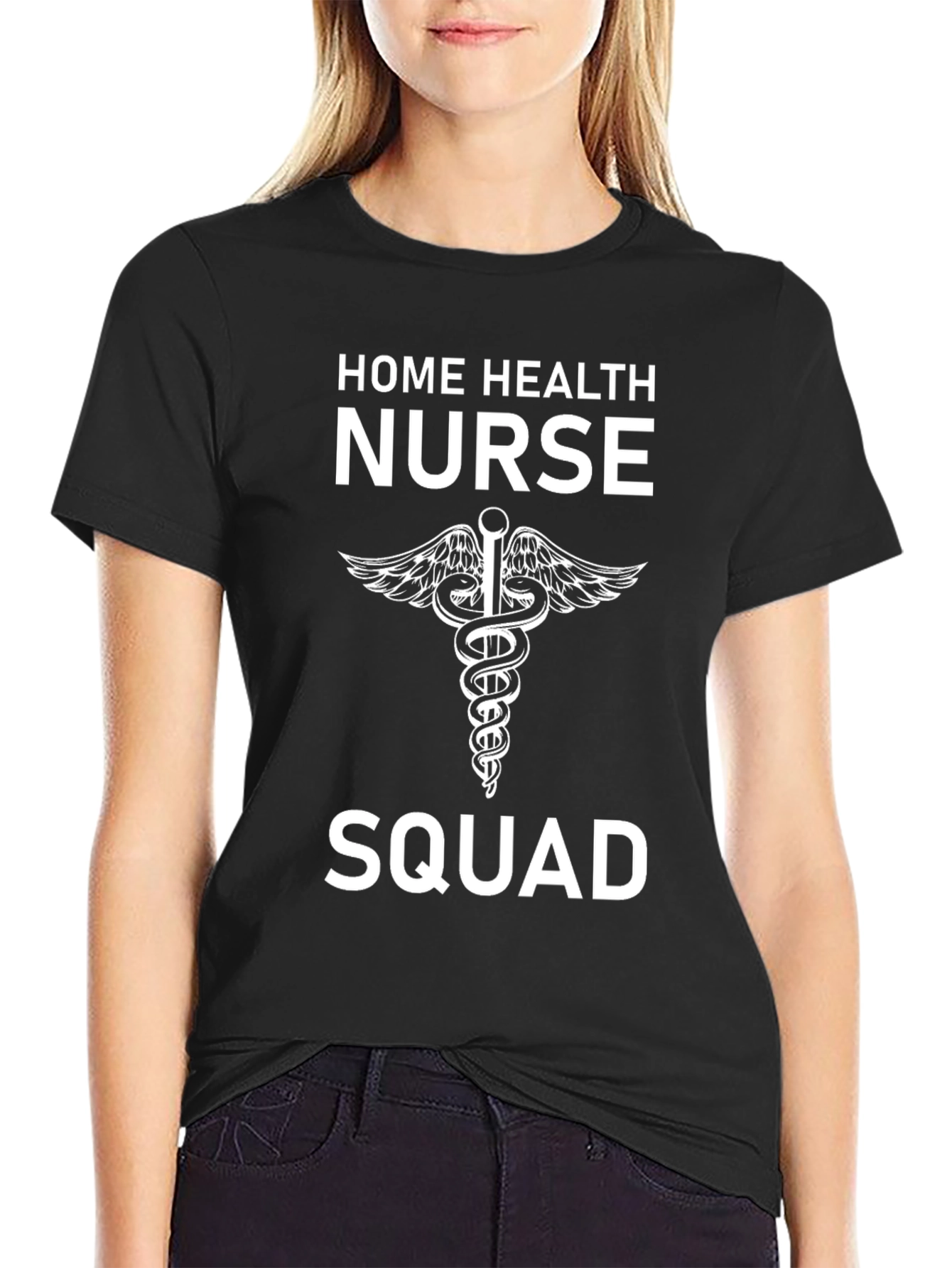 Black Home Health Nurse Squad T-Shirt view 2